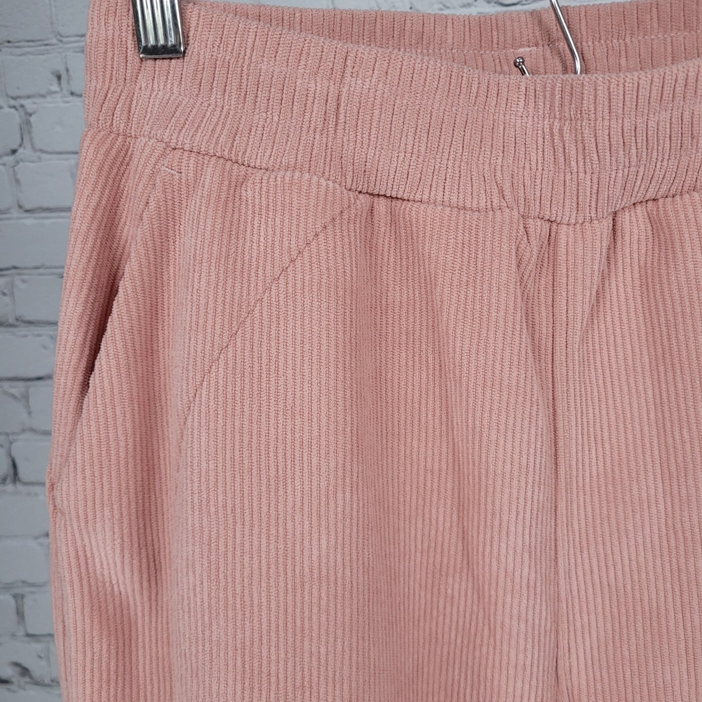 NWT Halara Pink Ribbed Soft Elastic Waist High Rise Pants Size Small S (26x28)