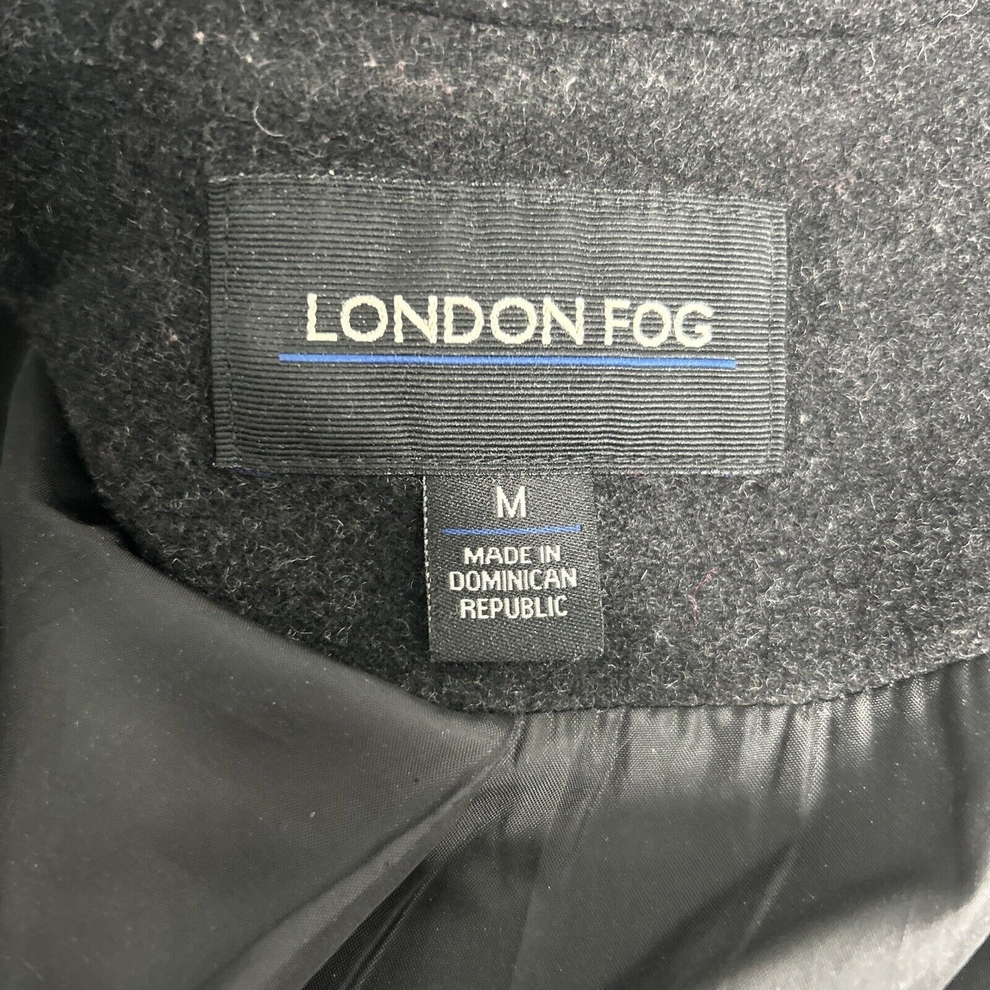 London Fog Black Wool Blend Double Breasted Women’s Peacoat Jacket Size Medium M