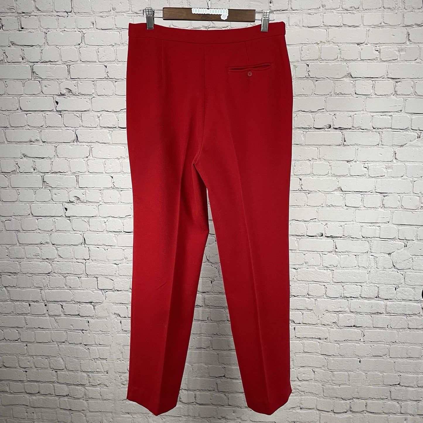 Zara Red Soft Wool Like High Rise Straight Leg Dress Pants Size US 10 (30x31)