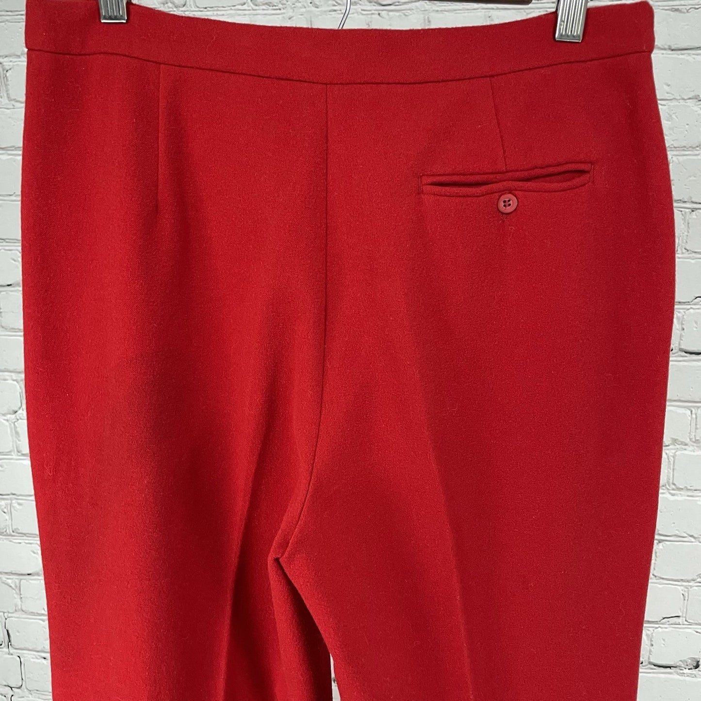 Zara Red Soft Wool Like High Rise Straight Leg Dress Pants Size US 10 (30x31)