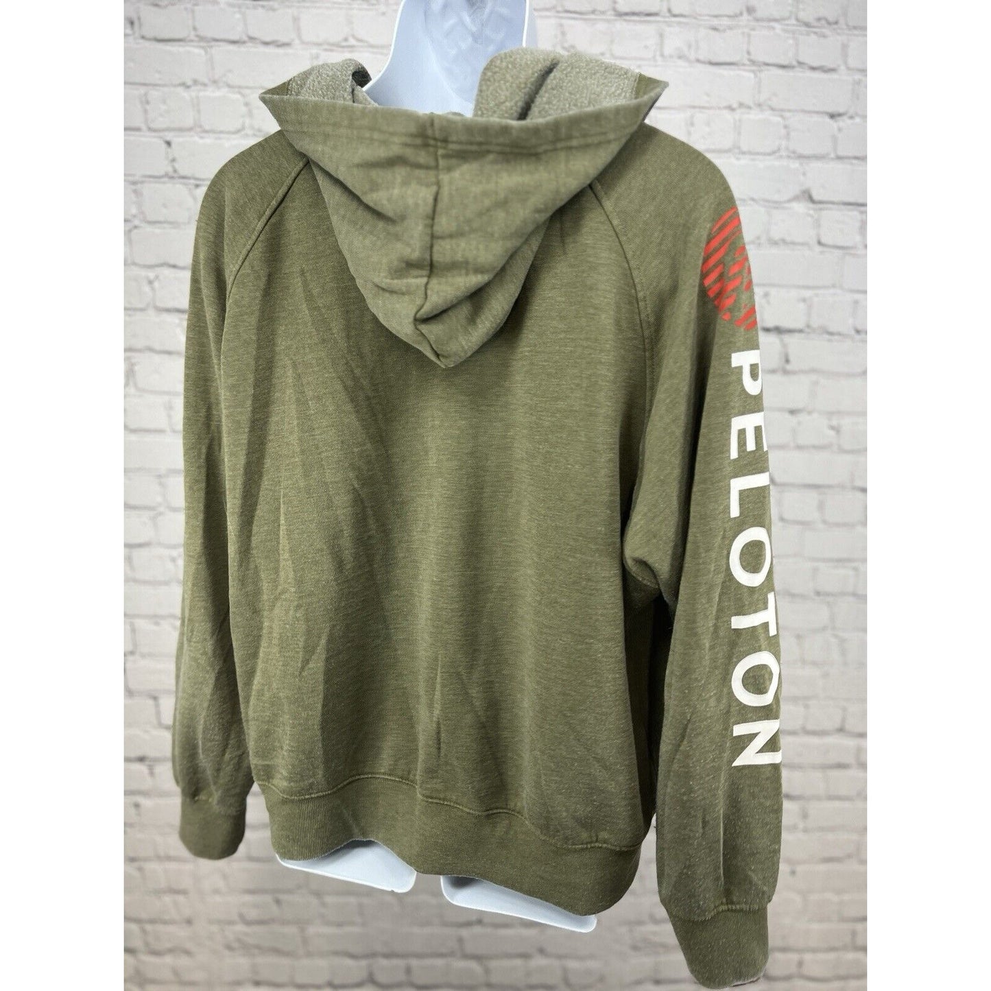 Peloton Green 1/2 Zip Pullover Soft Hoodie Bike Cycling Pockets Unisex Size XL