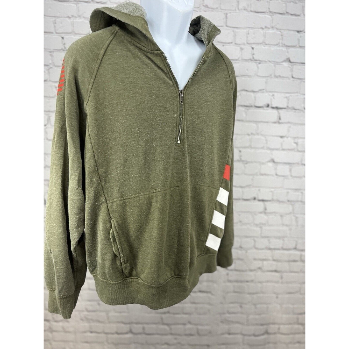 Peloton Green 1/2 Zip Pullover Soft Hoodie Bike Cycling Pockets Unisex Size XL