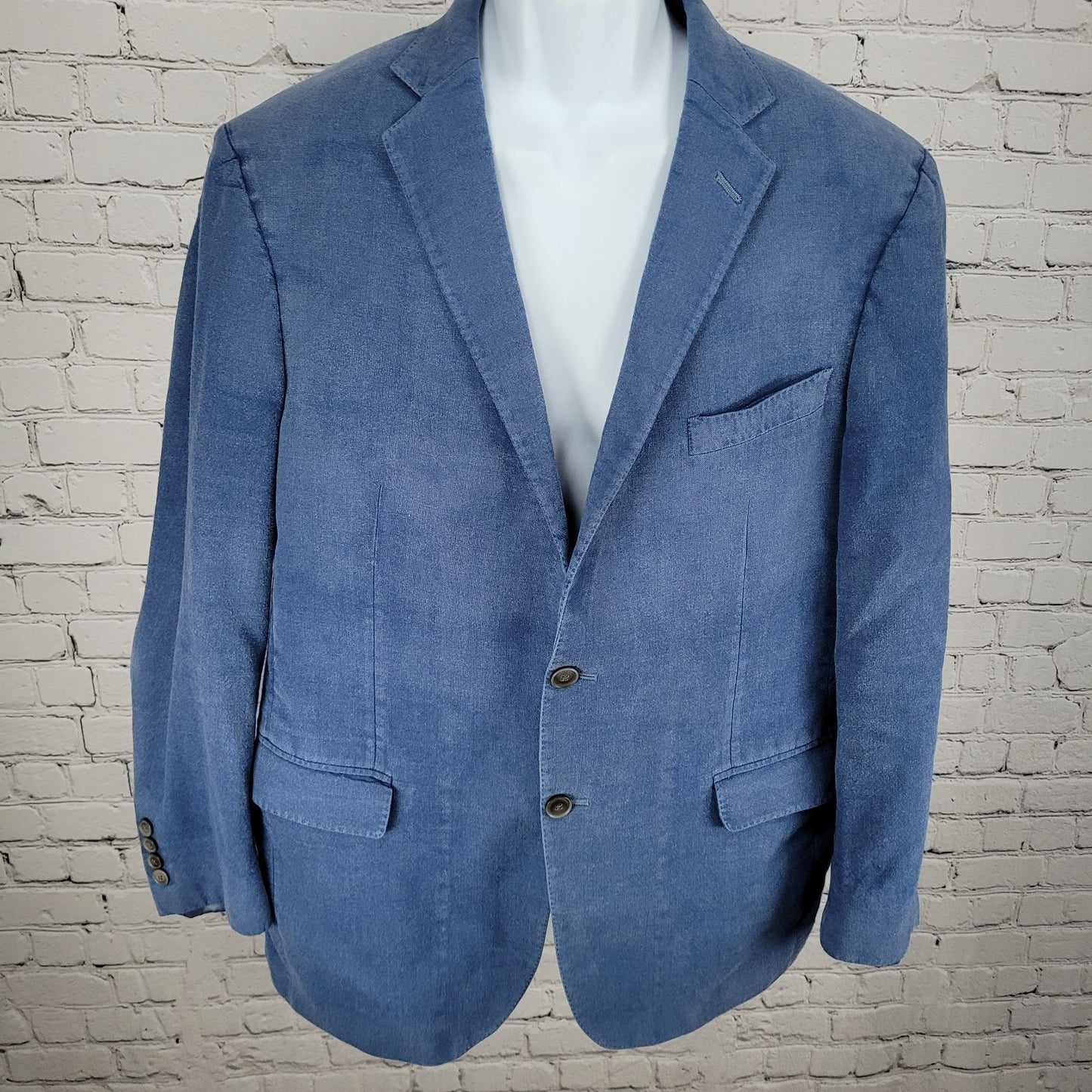 VTG Hart Schaffner Marx Blue 2 Button Vented Blazer Sport Coat USA Made Size 46R