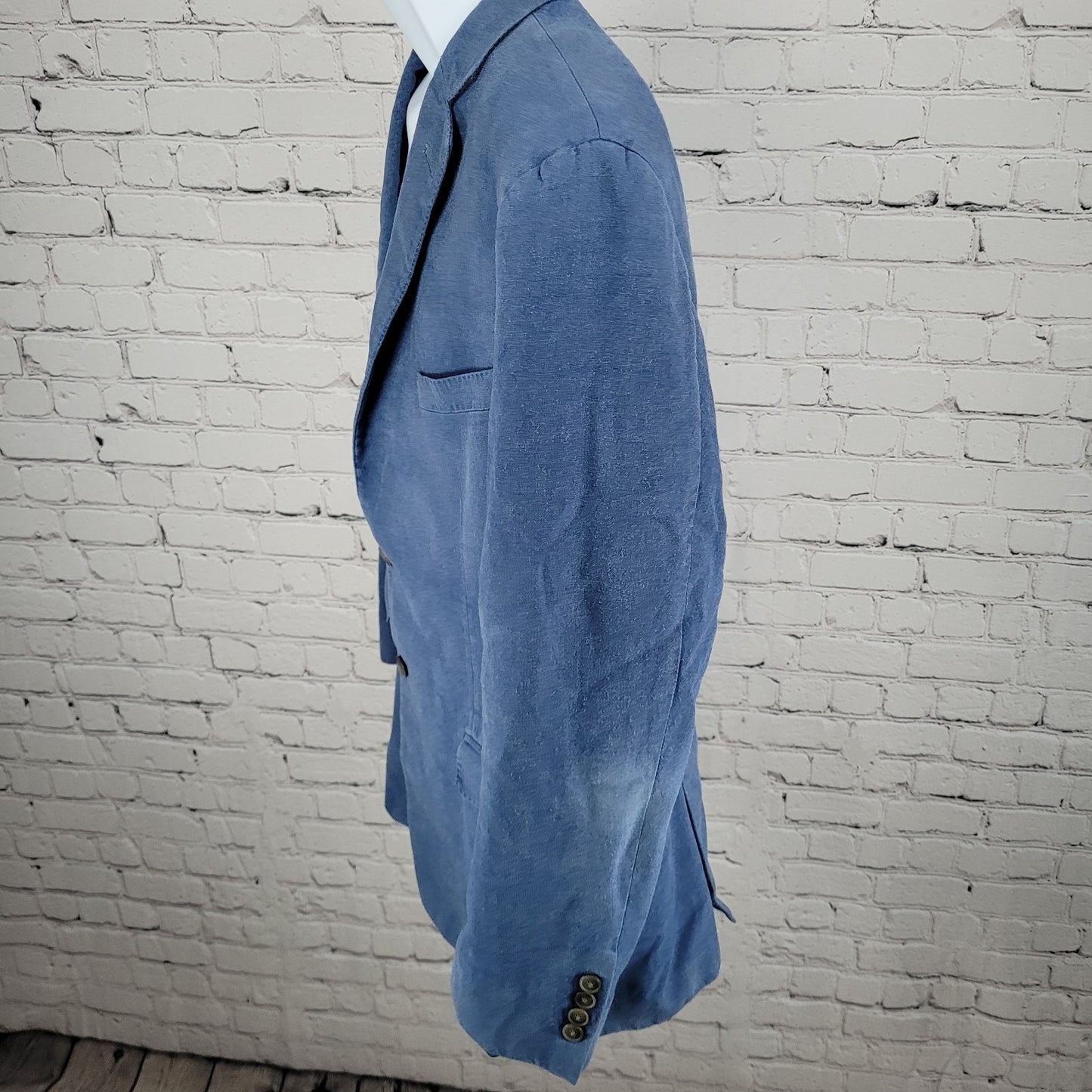 VTG Hart Schaffner Marx Blue 2 Button Vented Blazer Sport Coat USA Made Size 46R