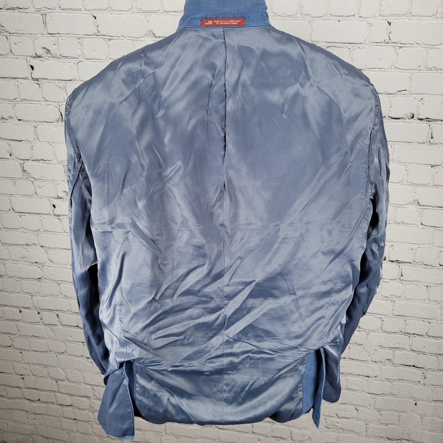 VTG Hart Schaffner Marx Blue 2 Button Vented Blazer Sport Coat USA Made Size 46R