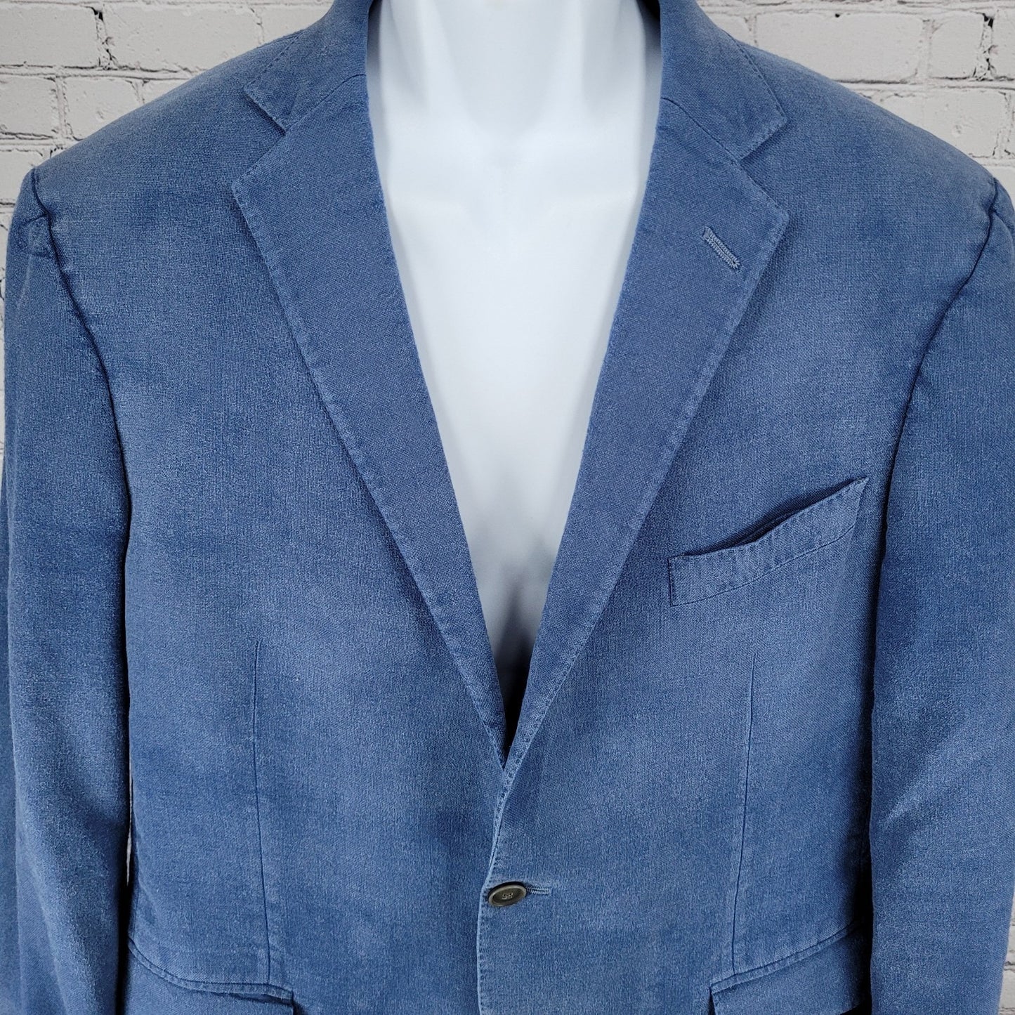 VTG Hart Schaffner Marx Blue 2 Button Vented Blazer Sport Coat USA Made Size 46R