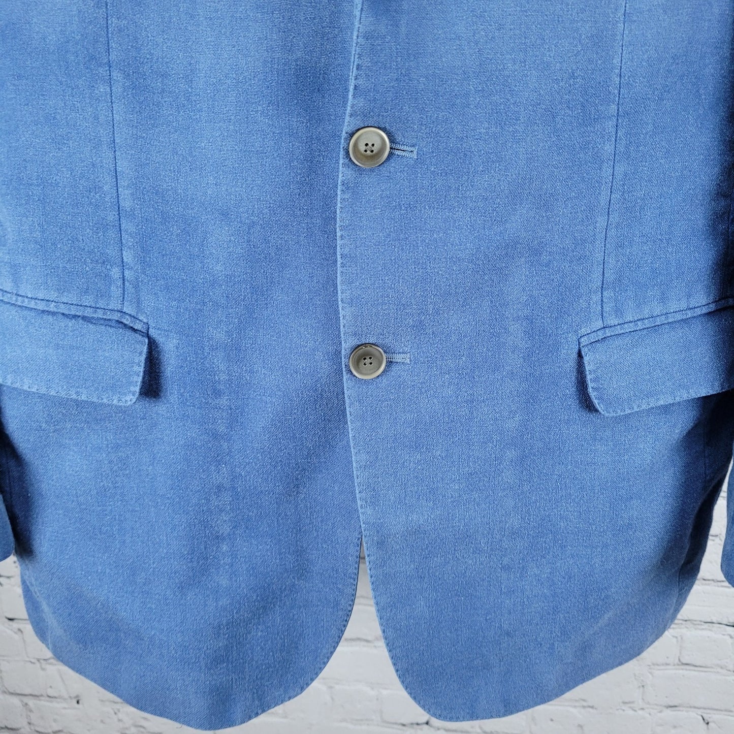 VTG Hart Schaffner Marx Blue 2 Button Vented Blazer Sport Coat USA Made Size 46R