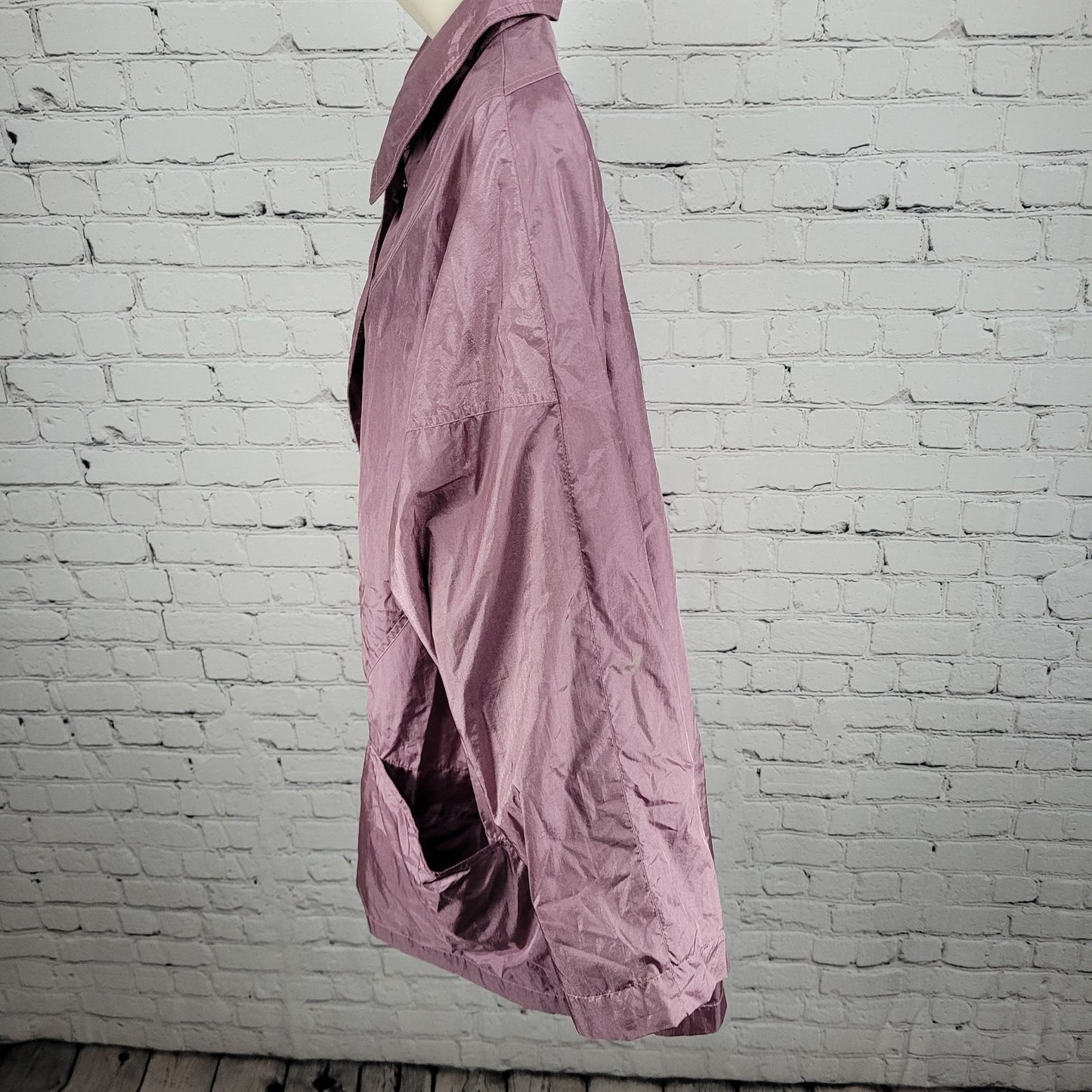 VTG Haband! Purple Sheen Nylon Full Zip Lined Lightweight Windbreaker Jacket 2X