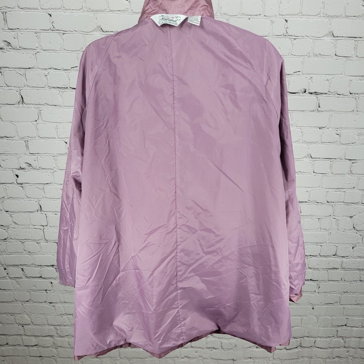 VTG Haband! Purple Sheen Nylon Full Zip Lined Lightweight Windbreaker Jacket 2X