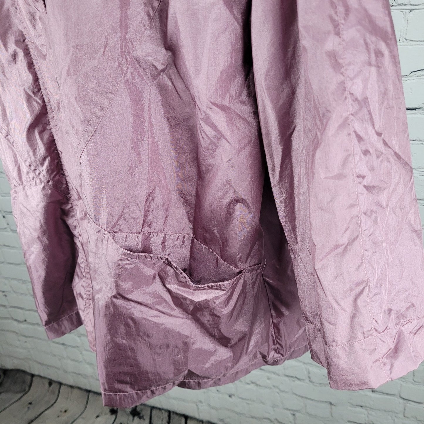 VTG Haband! Purple Sheen Nylon Full Zip Lined Lightweight Windbreaker Jacket 2X