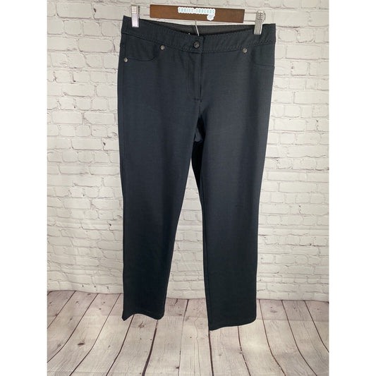 Chicos Solid Black Mid Rise Skinny Jegging Pants Women’s 0 Short (30 x 29)