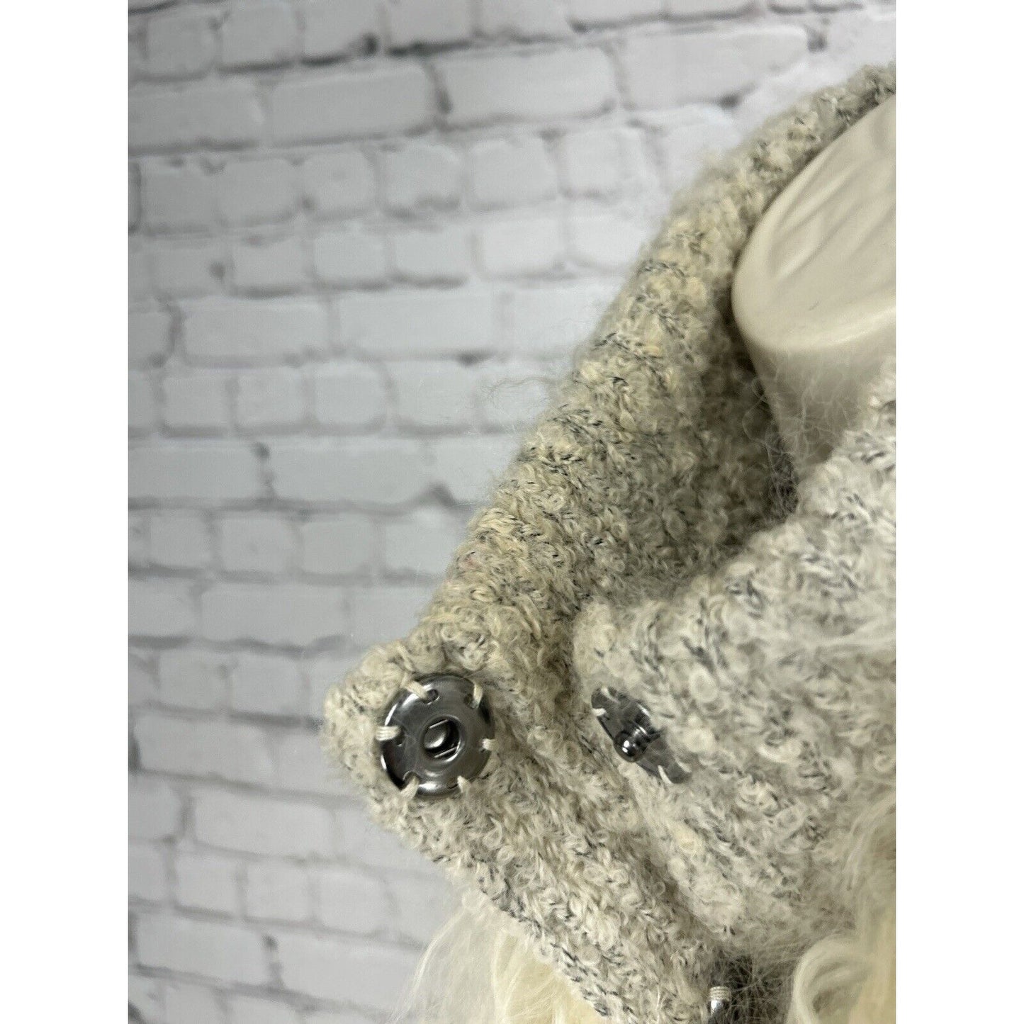 Dolce Cabo Tan Tibet Lamb Fur Wool Sleeveless High Neck Winter Vest Size Large L
