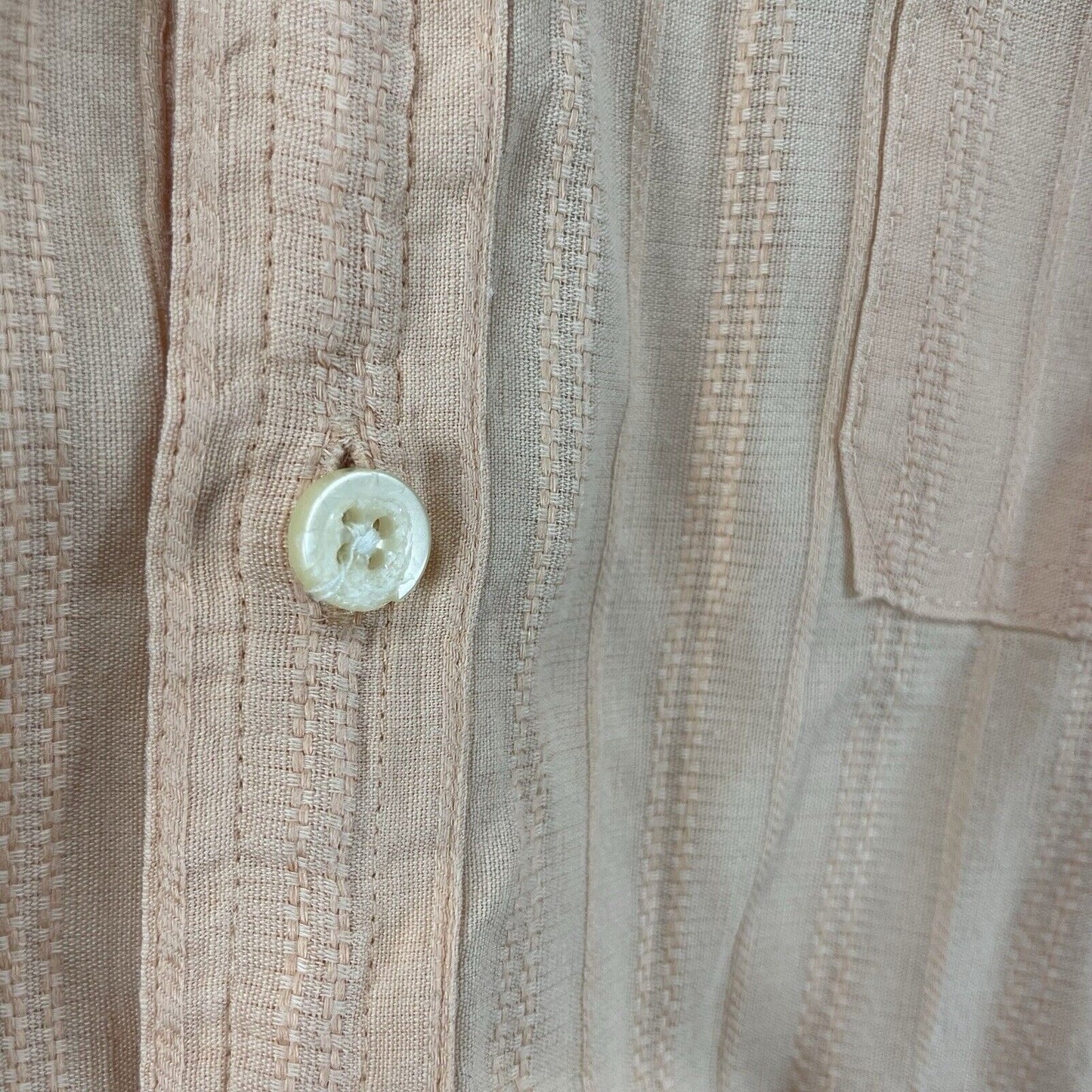 Tommy Bahama Peach Orange Linen Cotton Lightweight Button Up Shirt Size Large L