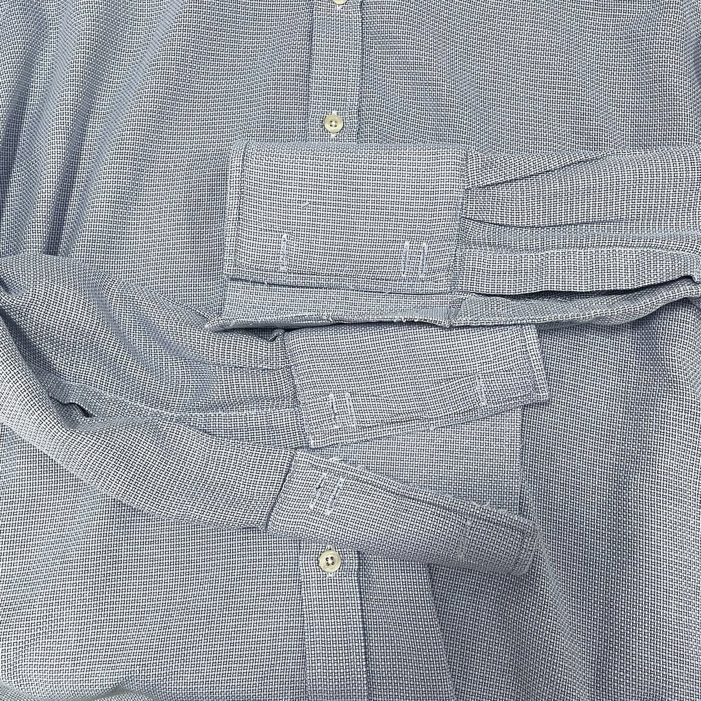 Charles Tyrwhitt Blue Checkered Weave Classic Button Dress Shirt Size 16 1/2 36