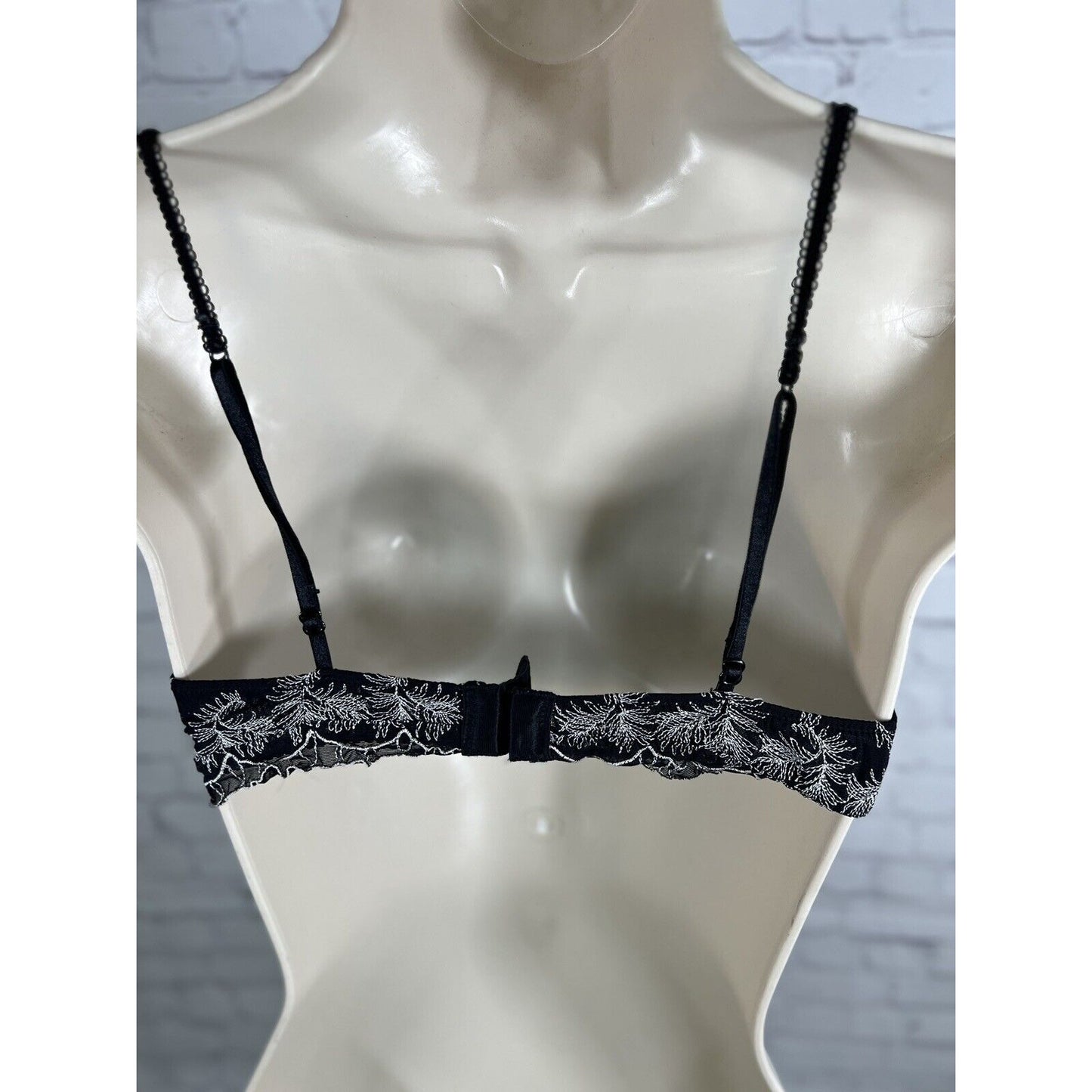 Urban Outfitters Out From Under Black White Embroidered Unlined Bralette Medium