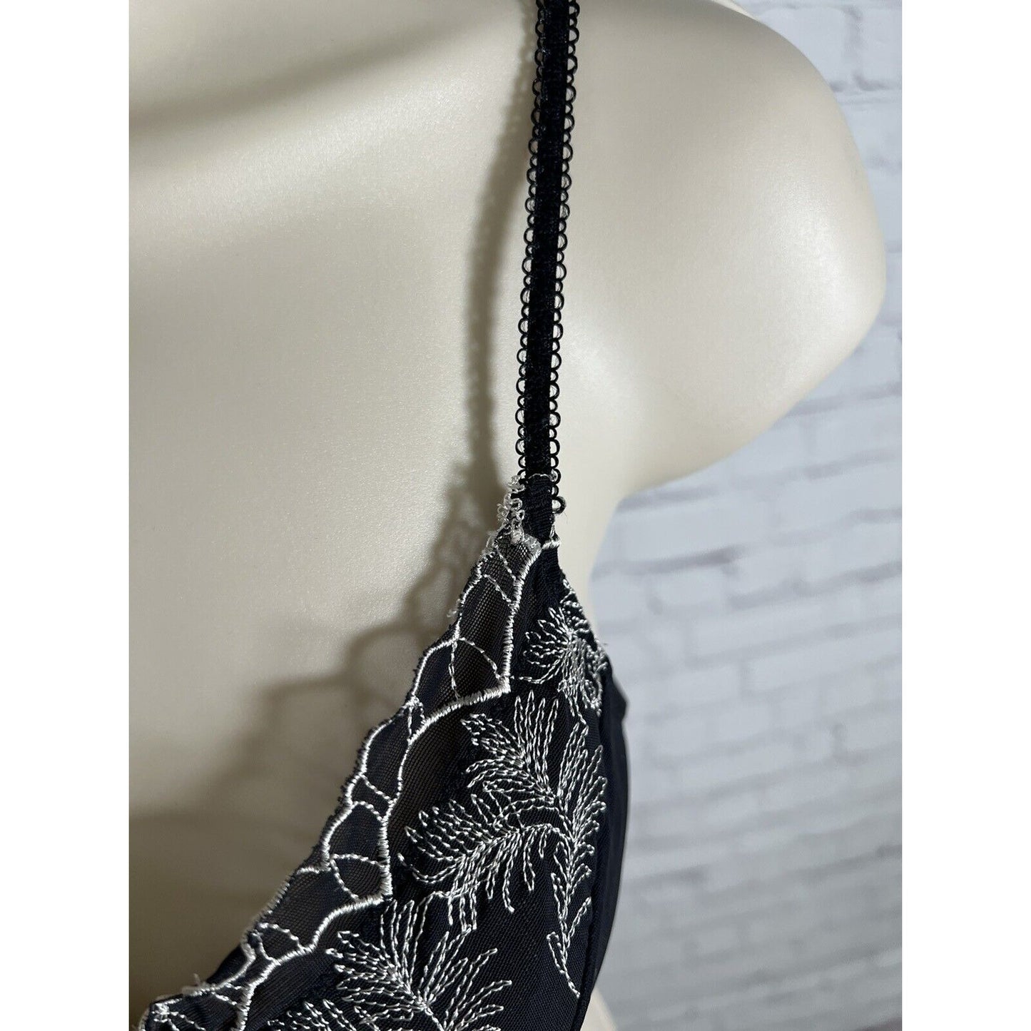 Urban Outfitters Out From Under Black White Embroidered Unlined Bralette Medium