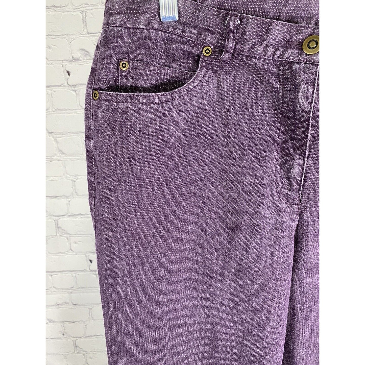 Ruby Rd Purple Sparkle Glittery Straight Leg Denim Jeans Womens 10 W29” I29”