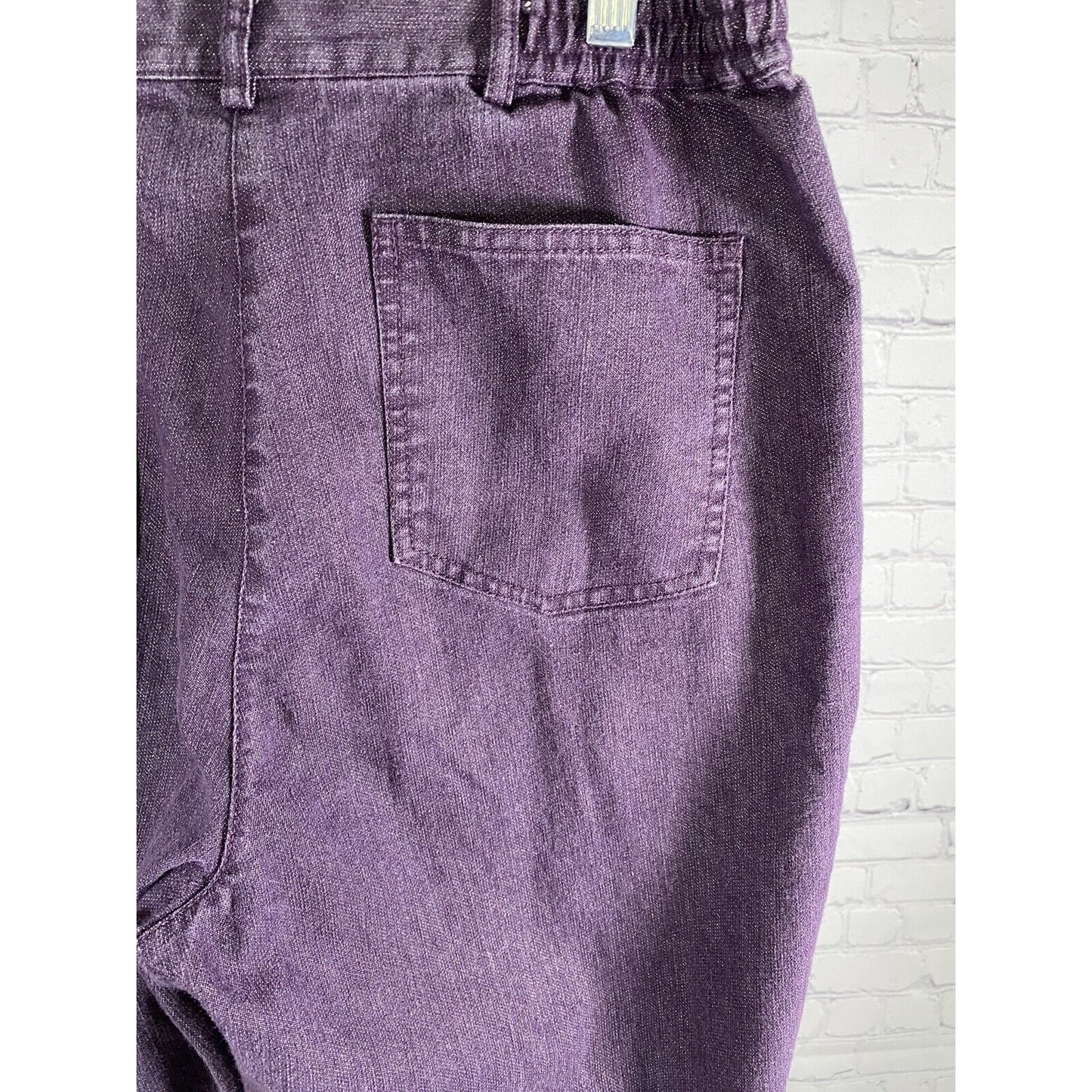 Ruby Rd Purple Sparkle Glittery Straight Leg Denim Jeans Womens 10 W29” I29”