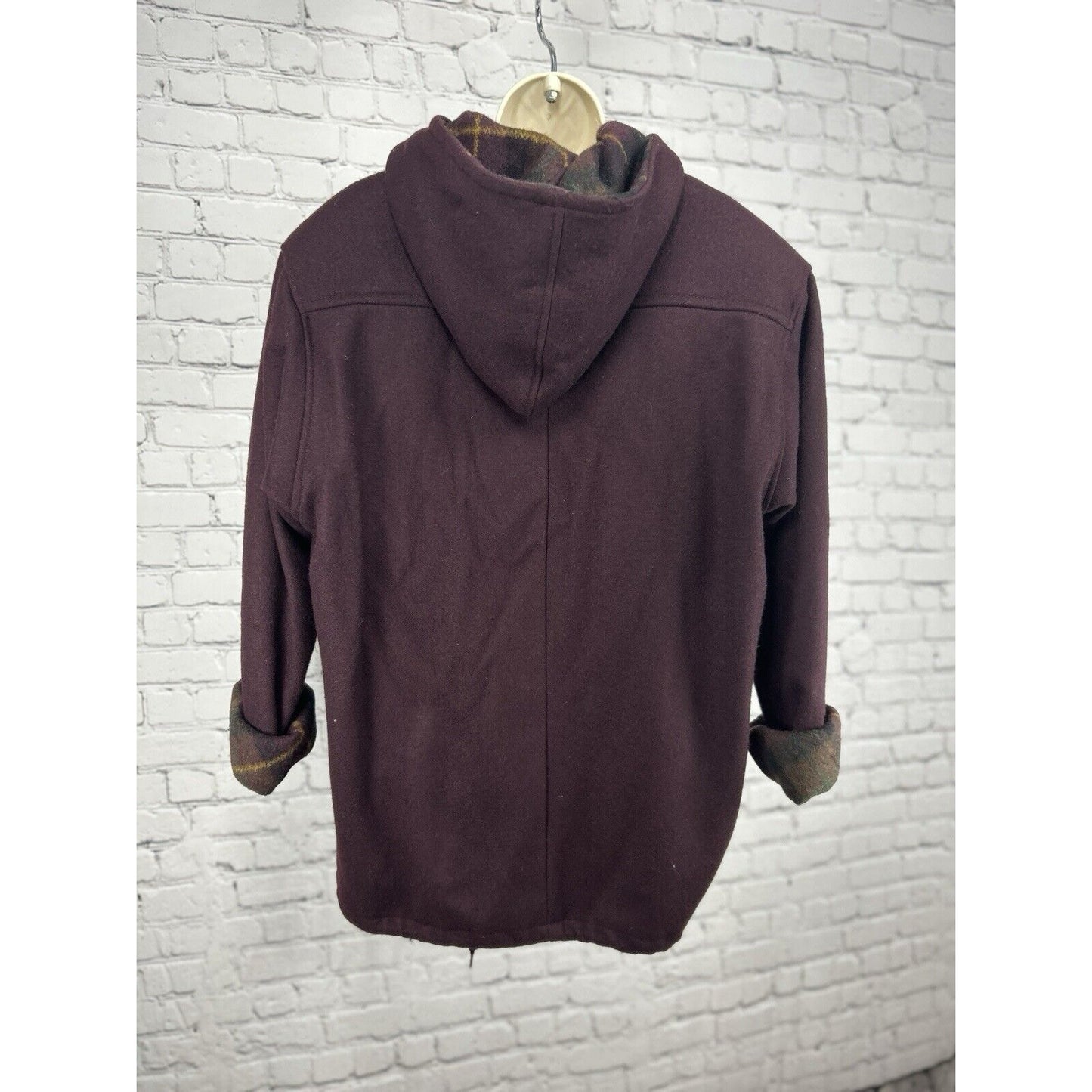 VTG Jofeld Dark Purple USA Made Long Sleeve Hooded Button Up Coat Size Medium M