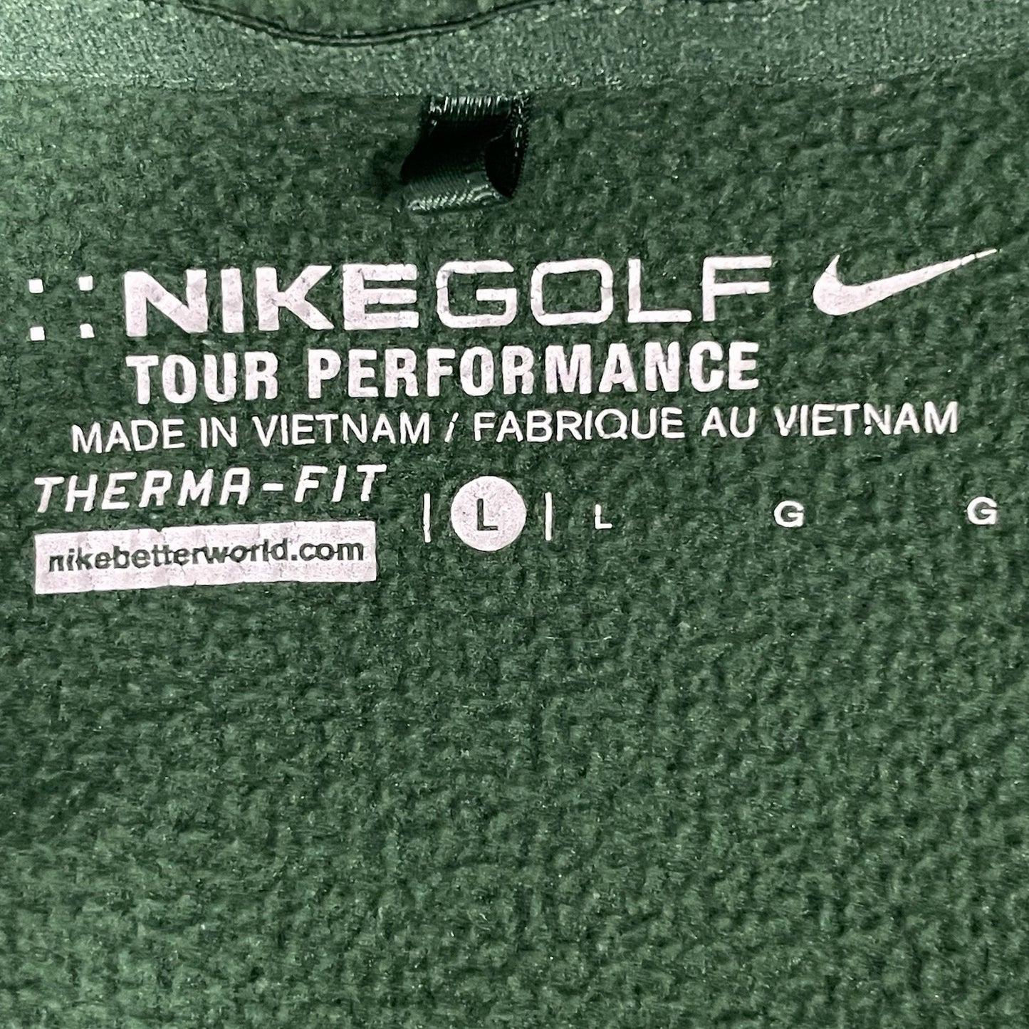 Nike Golf TPC San Antonio Long Sleeve Zipped Pullover Pockets Size Large L