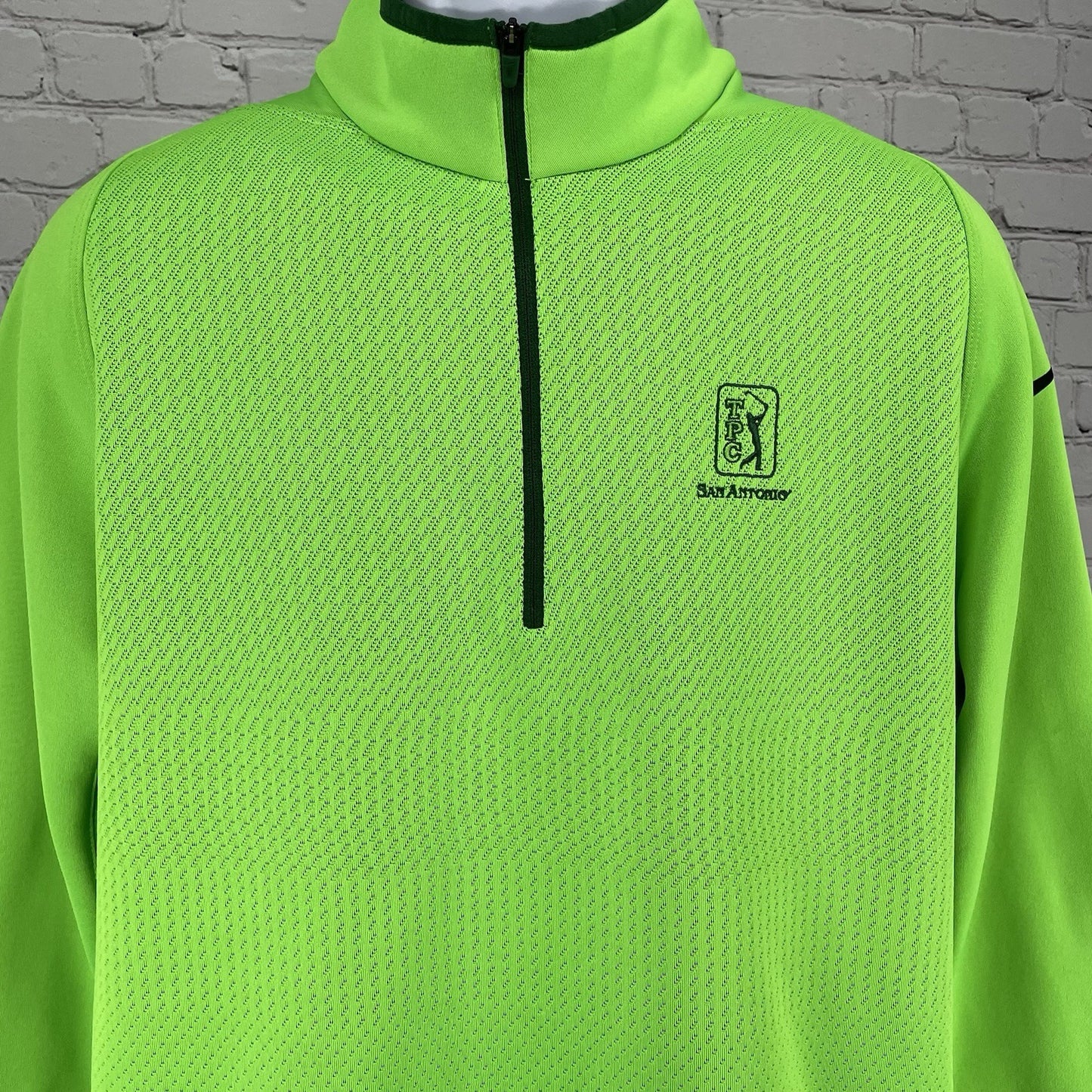 Nike Golf TPC San Antonio Long Sleeve Zipped Pullover Pockets Size Large L