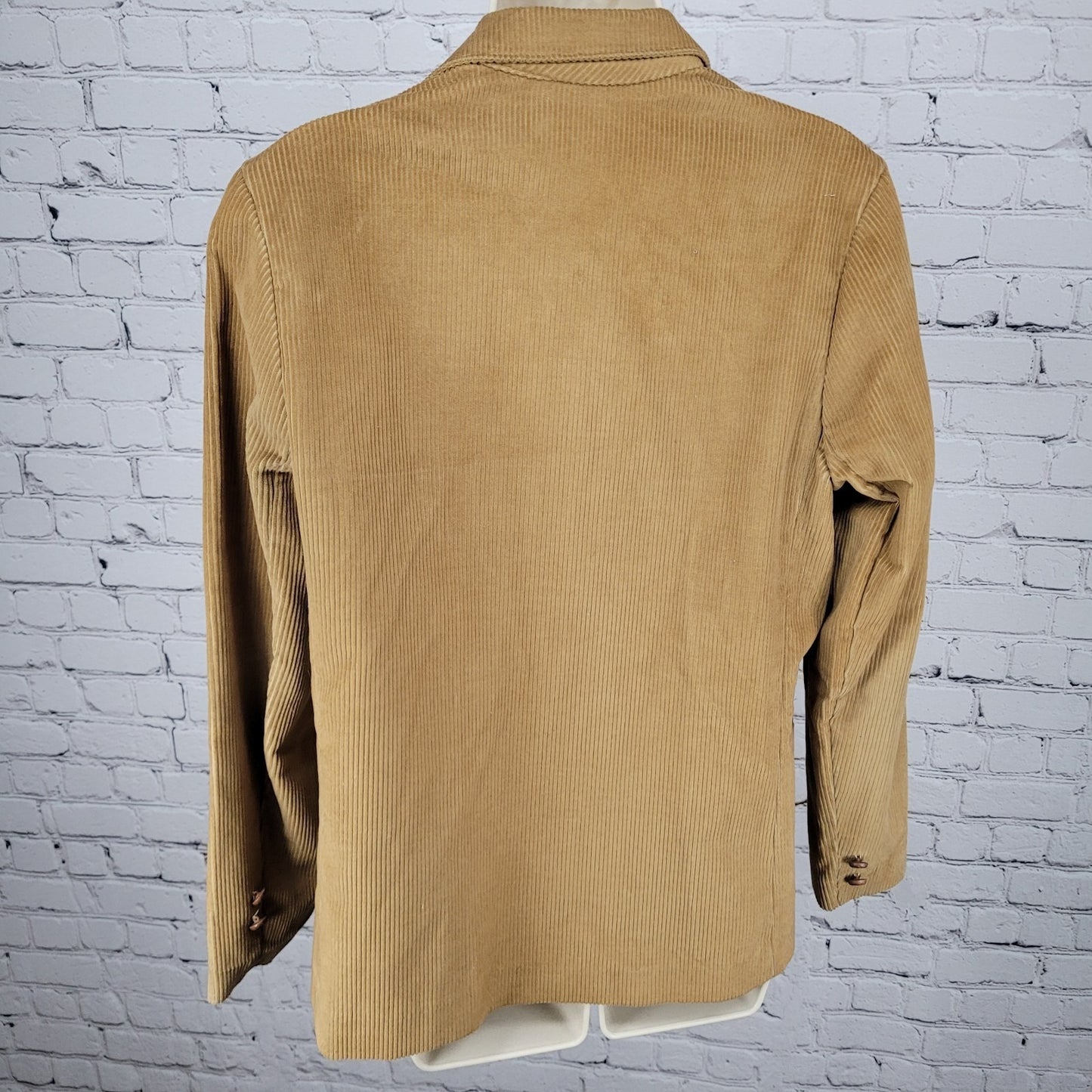 VTG Sears Brown Corduroy Buttoned Unlined Notch Blazer Jacket Size Medium M