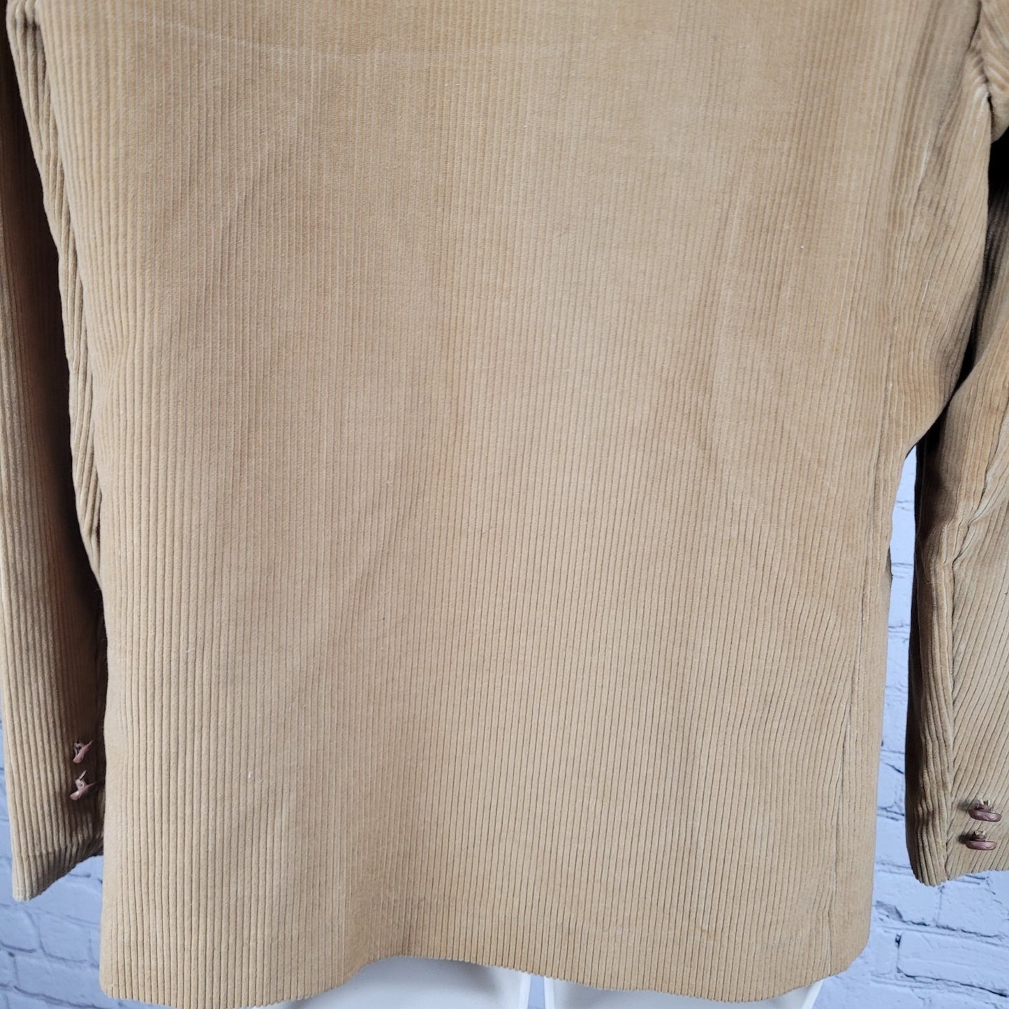VTG Sears Brown Corduroy Buttoned Unlined Notch Blazer Jacket Size Medium M