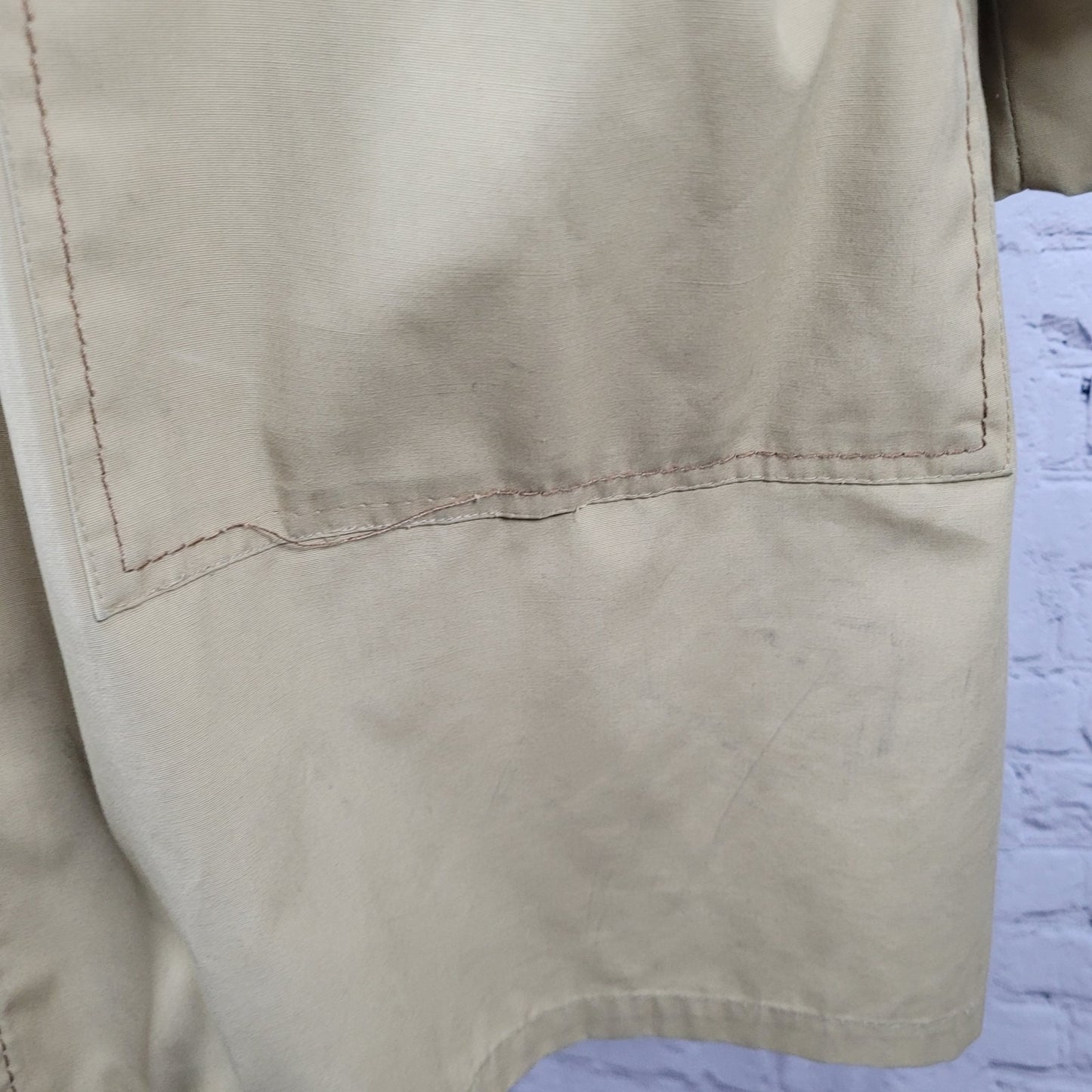 Winners Circle By Rainfair Tan Buttoned Lined Lightweight Trench Coat Size 42R