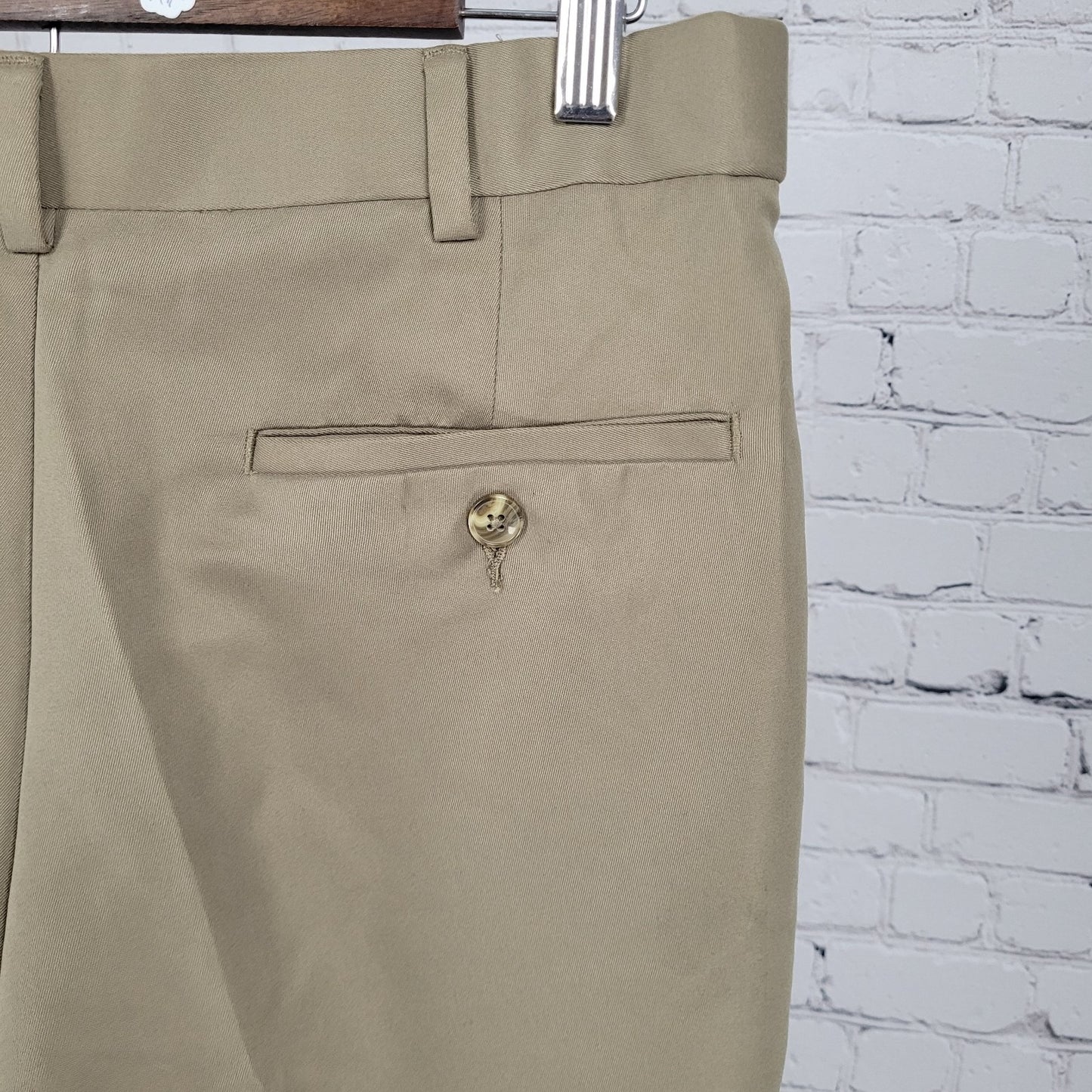 Savane Green Khaki Pleated Cuffed Tapered Dress Pants Size 32x32 (32x32)