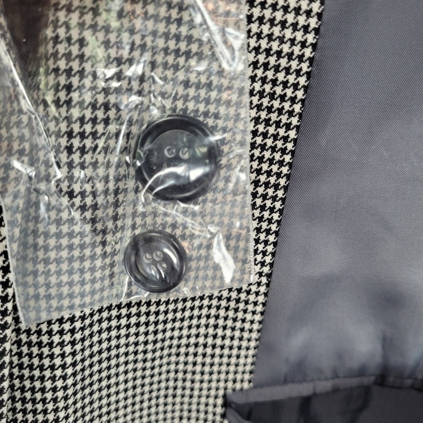 Jos A Bank Black & White Houndstooth Wool Classic Collection Blazer Size 50R