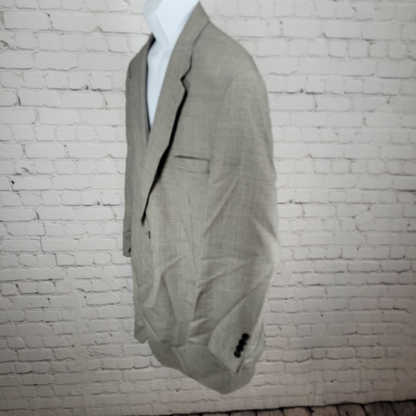 Jos A Bank Black & White Houndstooth Wool Classic Collection Blazer Size 50R