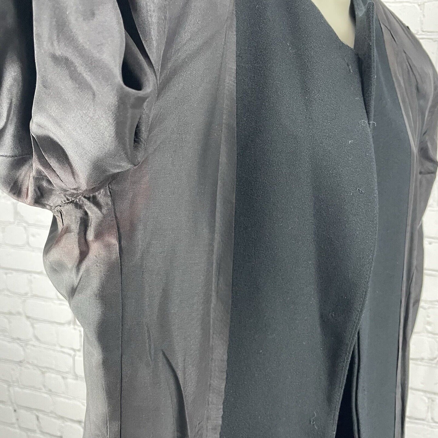 Christian Dior Black Wool The Suit Blazer Coat 4 Button USA Made Lined Size 14