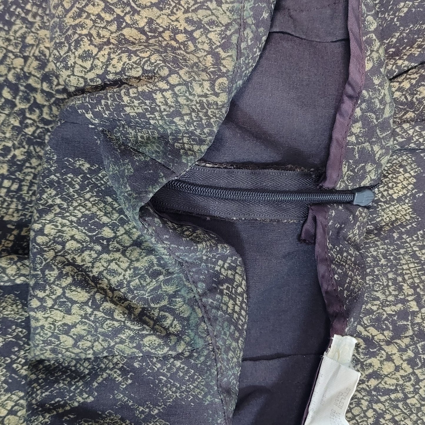 VTG Cache Brown Snakeskin Stretch High Rise Pants USA Made Size 12 (28x31)