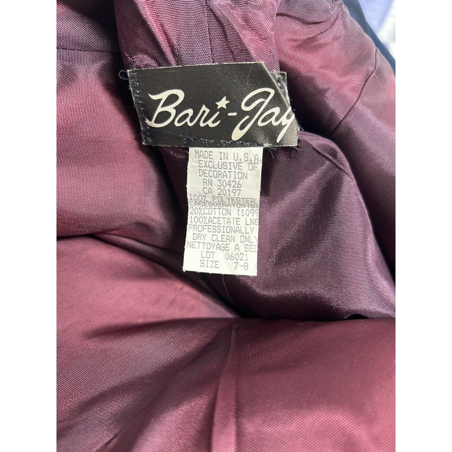 Bari Jay Blue High Neck Sleeveless A Line Lace Back Bridesmaid Dress Women’s 7-8