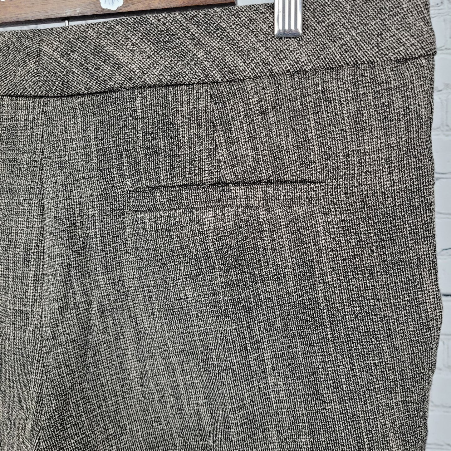 NWT Investments Brown Slimming Secret Support Straight Pants Size 14S (36x25.5)
