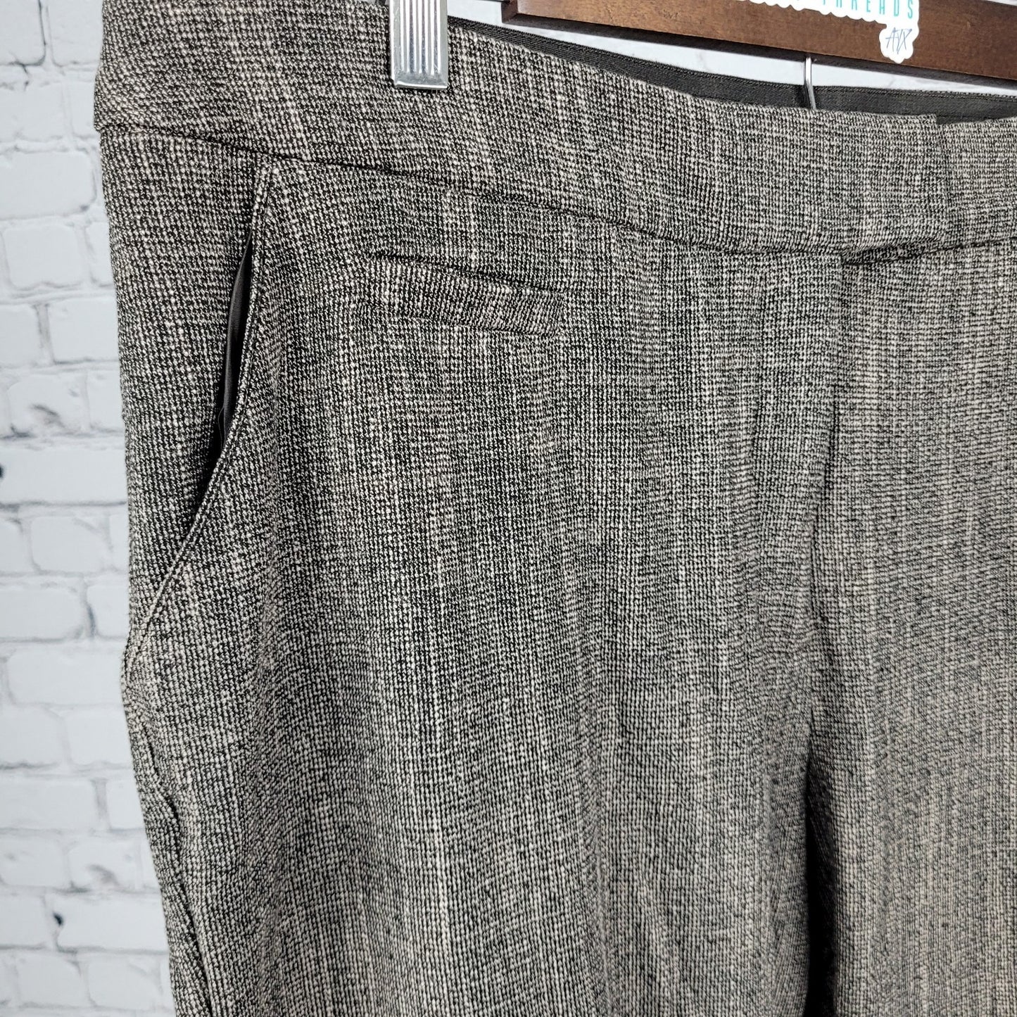 NWT Investments Brown Slimming Secret Support Straight Pants Size 14S (36x25.5)