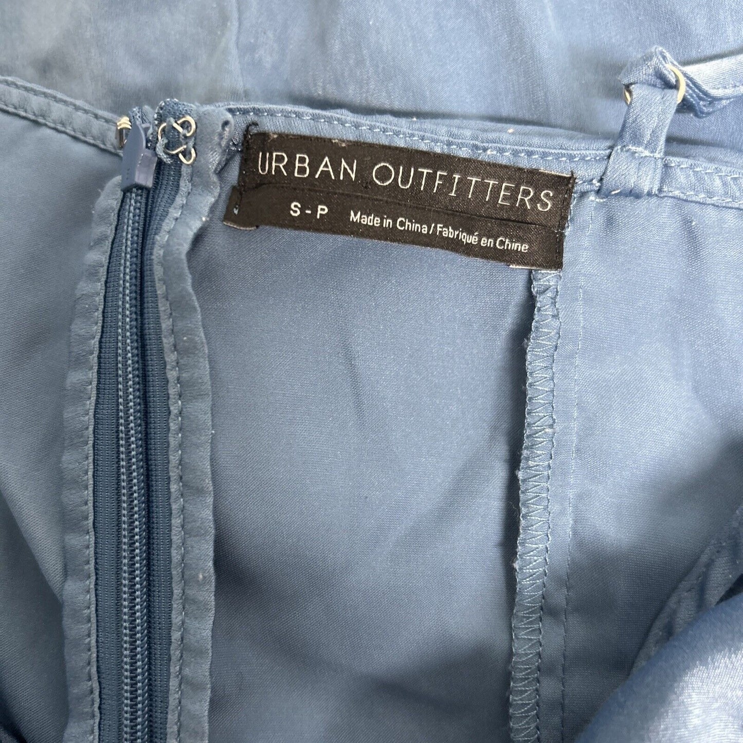 Urban Outfitters Blue Adjustable Strap Pullover Short Mini Satin Slip Dress S