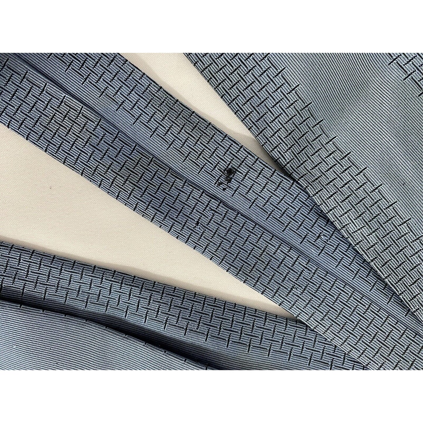Vintage Beau Brummell Blue Embroidered Short Skinny Neck Tie (51” x 2.5”)