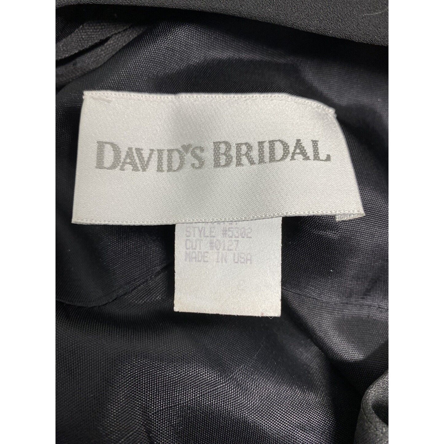 VTG David’s Bridal Black Beaded Lined Back Zip Long Princess Gown Dress XS