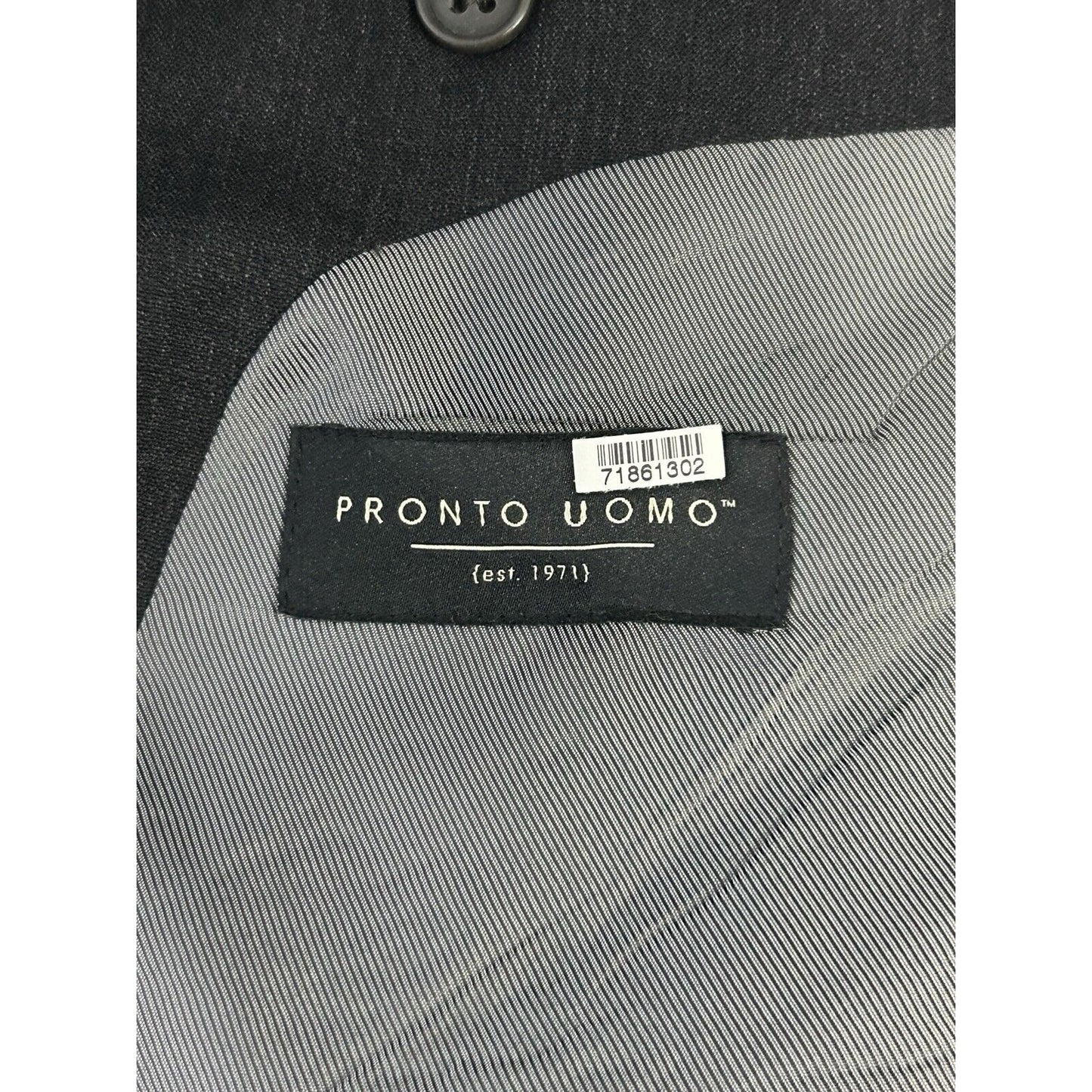 Pronto Uomo Black Double Vented 2 Button Collared Sport Coat Blazer Size 48L