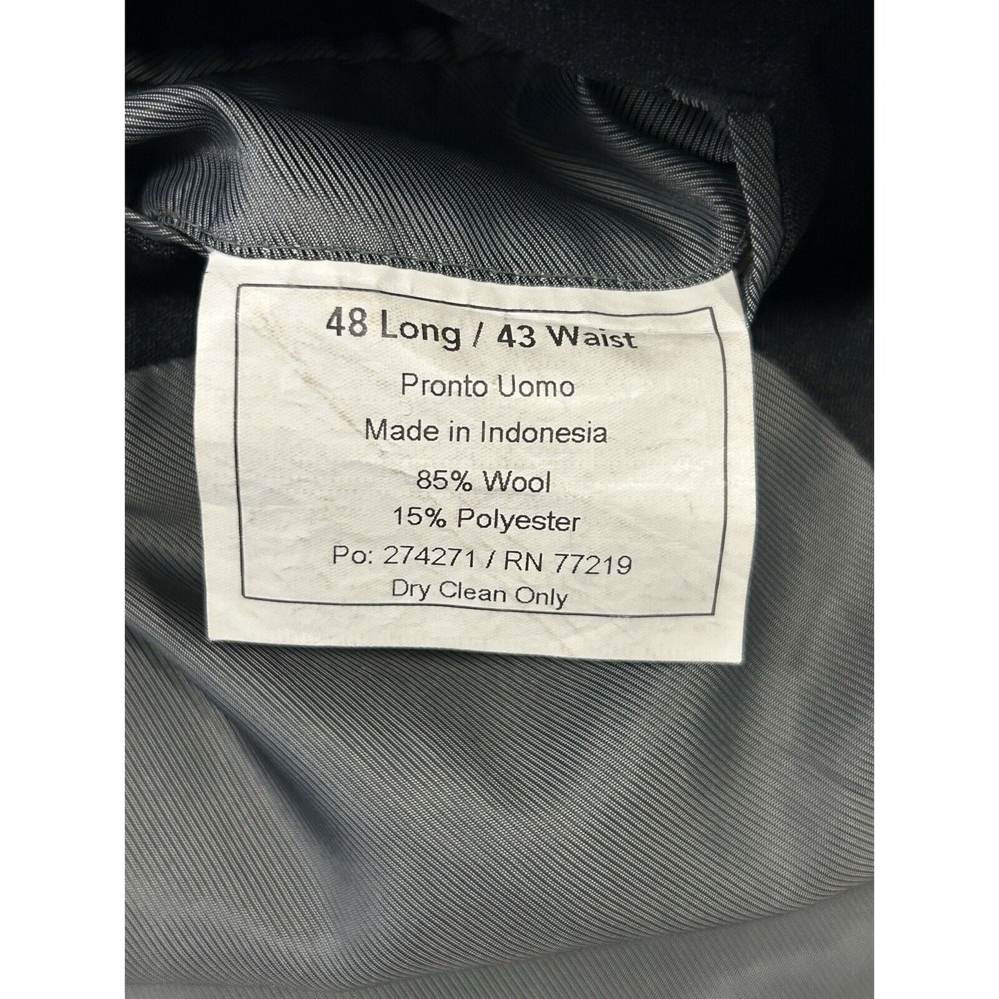 Pronto Uomo Black Double Vented 2 Button Collared Sport Coat Blazer Size 48L