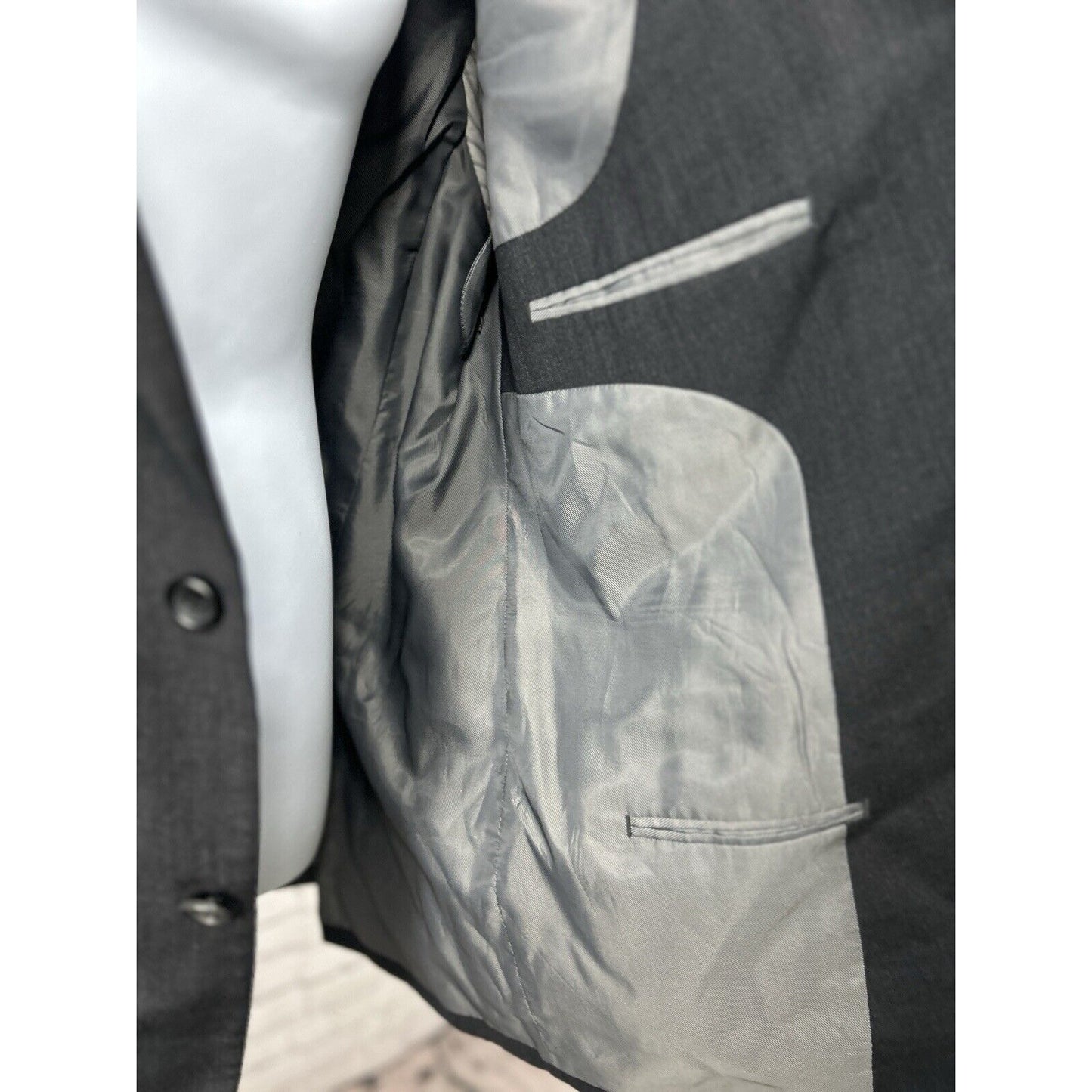 Pronto Uomo Black Double Vented 2 Button Collared Sport Coat Blazer Size 48L