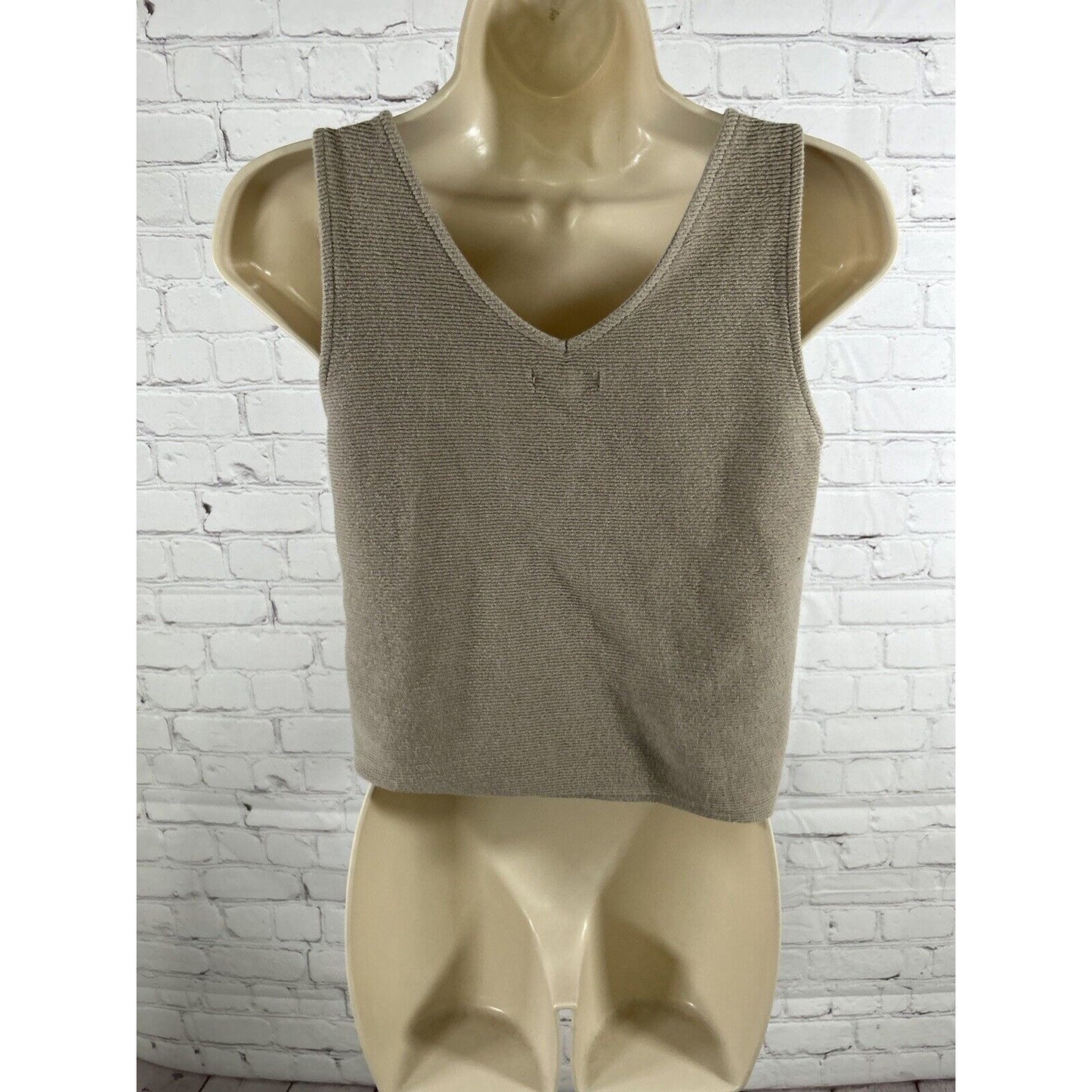 Madewell Brown Ribbed Tie Front V Neck Cropped Tank Top Women’s S