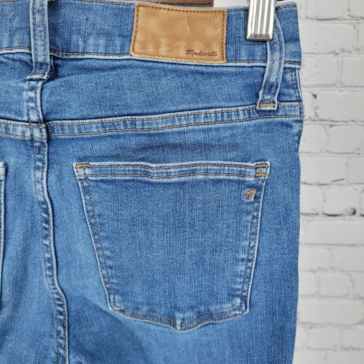Madewell Blue Denim 9" Mid Rise Medium Wash Skinny Stretch Jeans Size 26 (26x28)