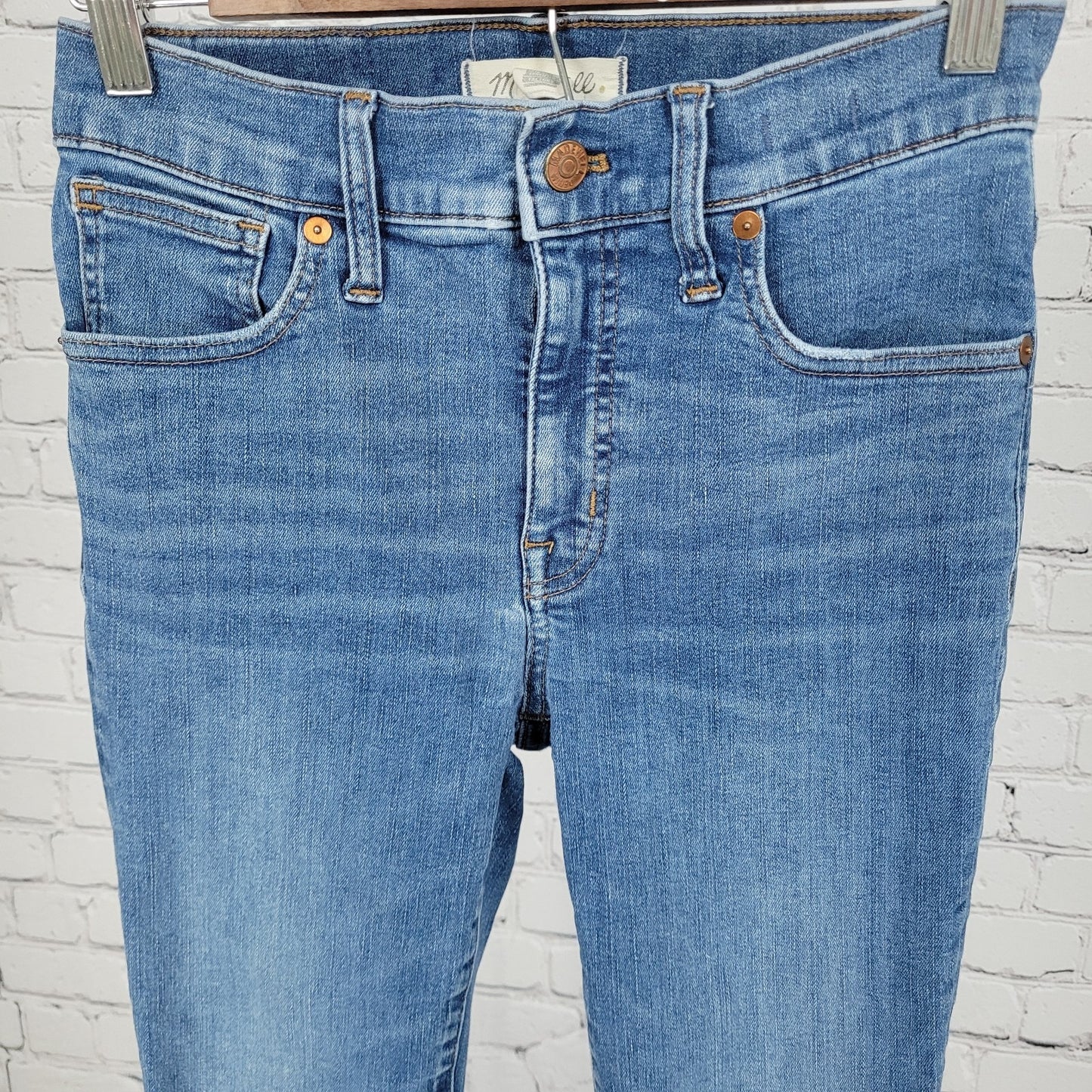 Madewell Blue Denim 9" Mid Rise Medium Wash Skinny Stretch Jeans Size 26 (26x28)