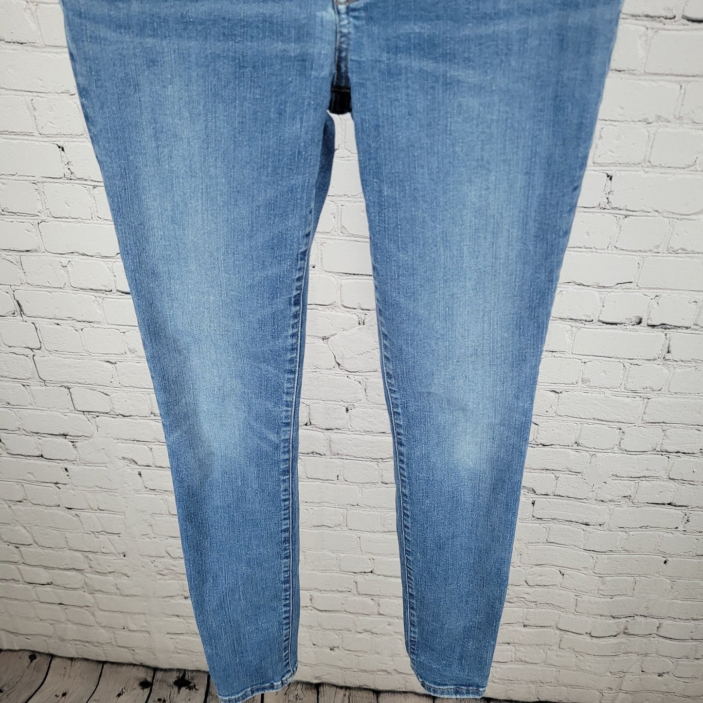 Madewell Blue Denim 9" Mid Rise Medium Wash Skinny Stretch Jeans Size 26 (26x28)