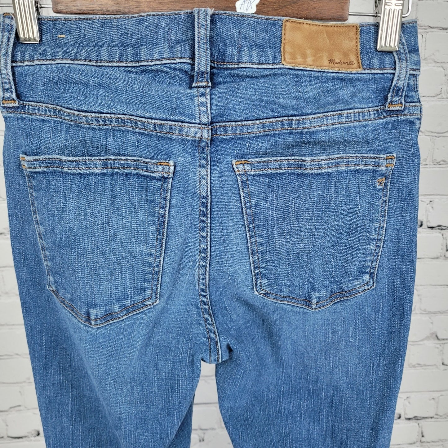 Madewell Blue Denim 9" Mid Rise Medium Wash Skinny Stretch Jeans Size 26 (26x28)