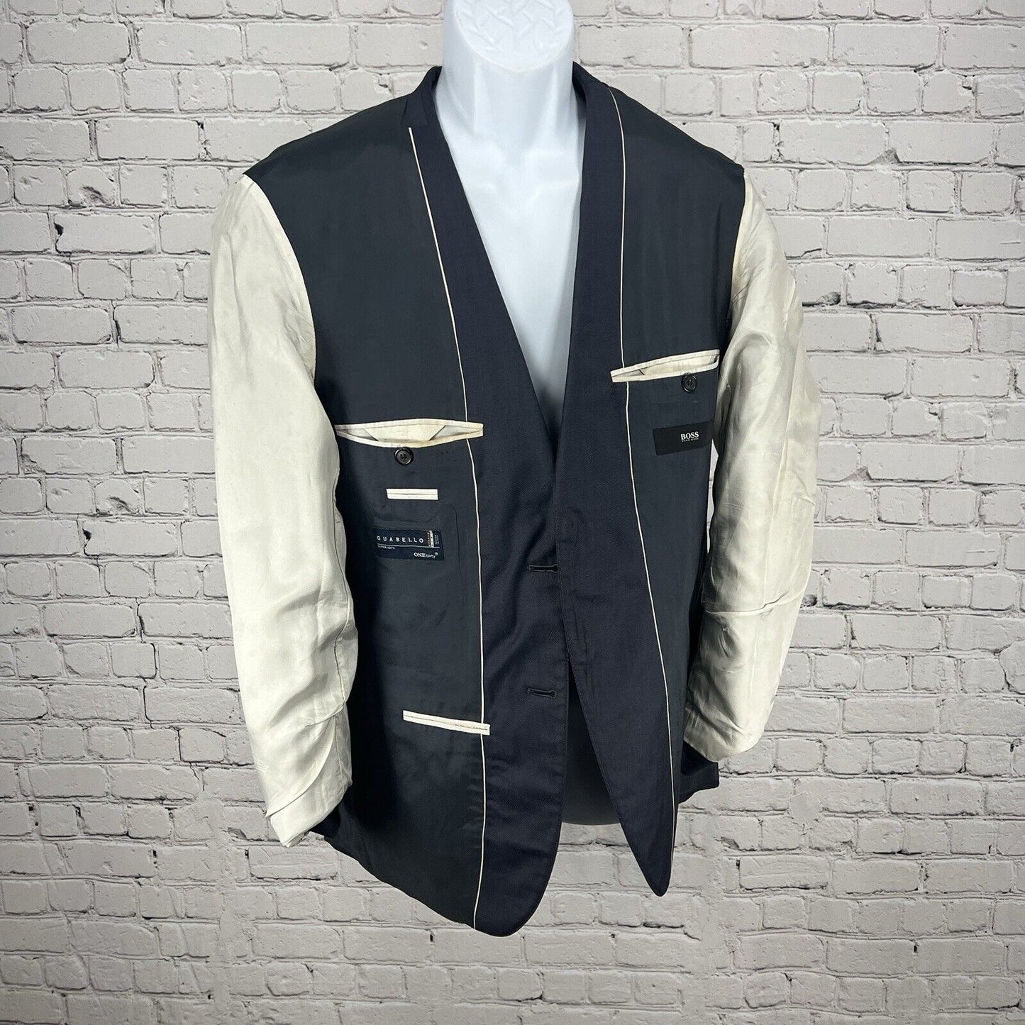 HUGO BOSS Blue The Jam 76/Sharp 1 Virgin Wool Jacket Blazer 36R *Defects