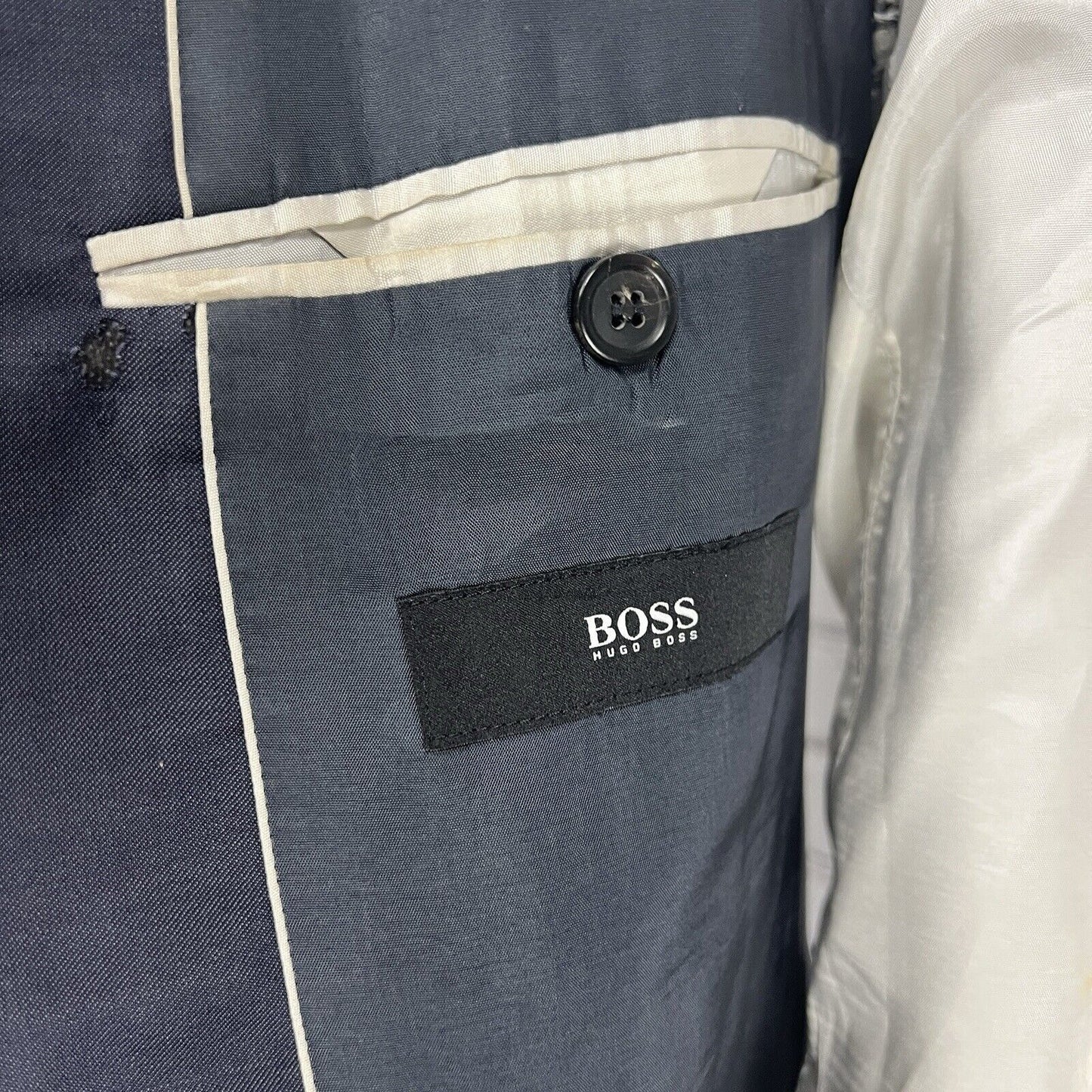 HUGO BOSS Blue The Jam 76/Sharp 1 Virgin Wool Jacket Blazer 36R *Defects