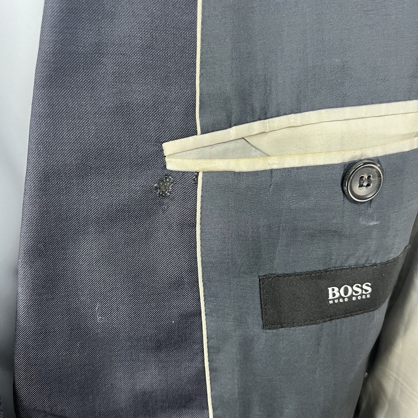 HUGO BOSS Blue The Jam 76/Sharp 1 Virgin Wool Jacket Blazer 36R *Defects